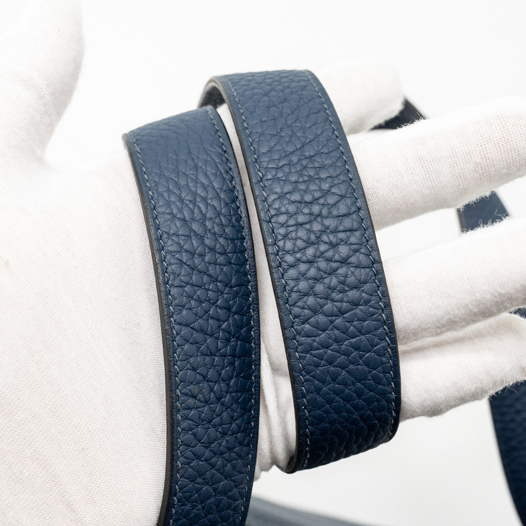 HERMES MINI LINDY CLEMENCE BLEU DE PRUSSE GHW