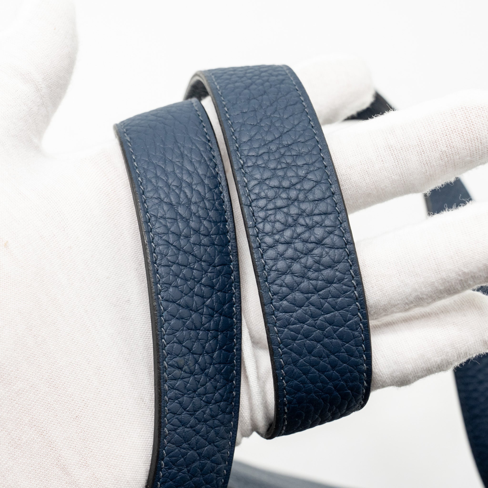 HERMES MINI LINDY CLEMENCE BLEU DE PRUSSE GHW