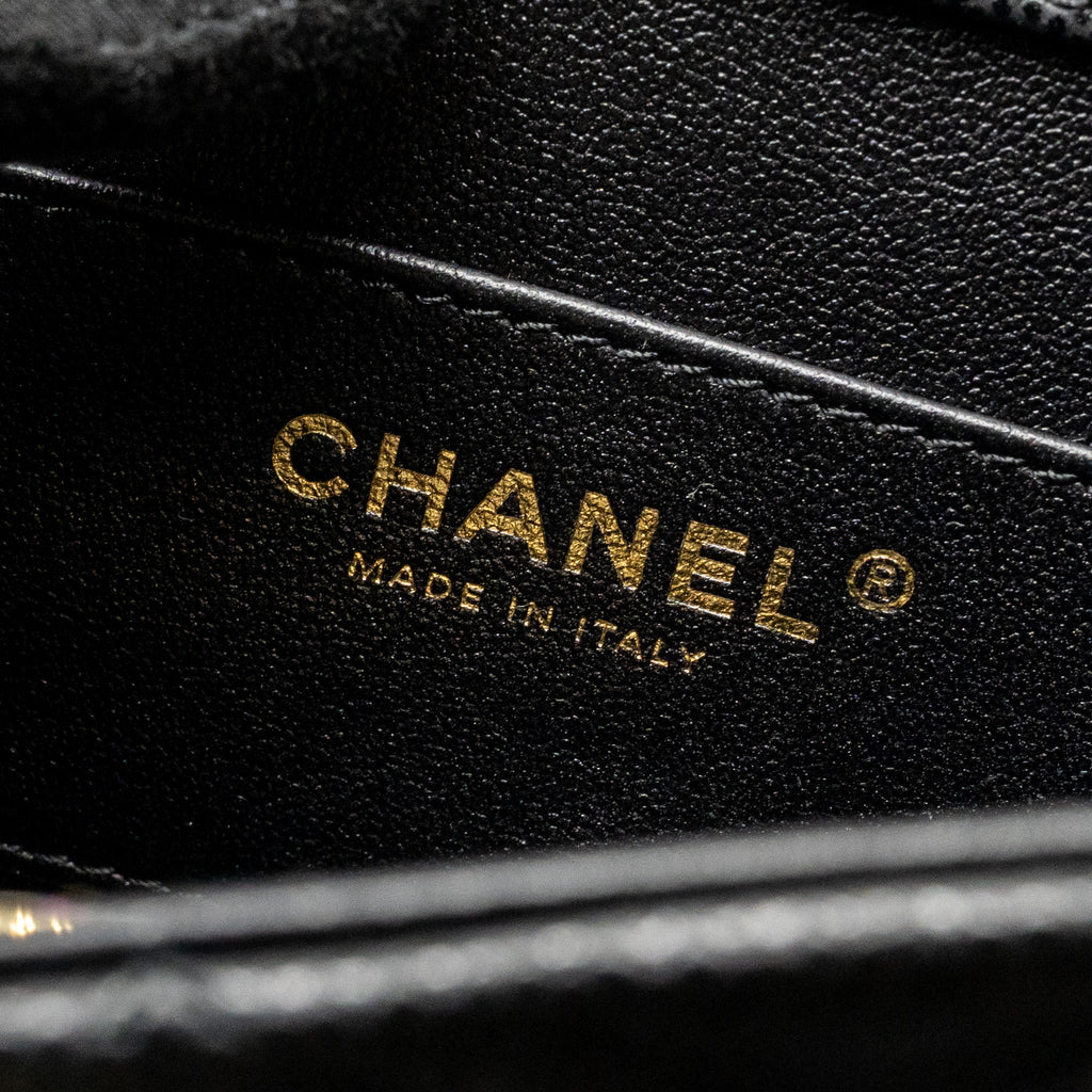 CHANEL 25S MINI COCO CRUSH HANDLE BAG CAVIAR BLACK LGHW (MICROCHIP)