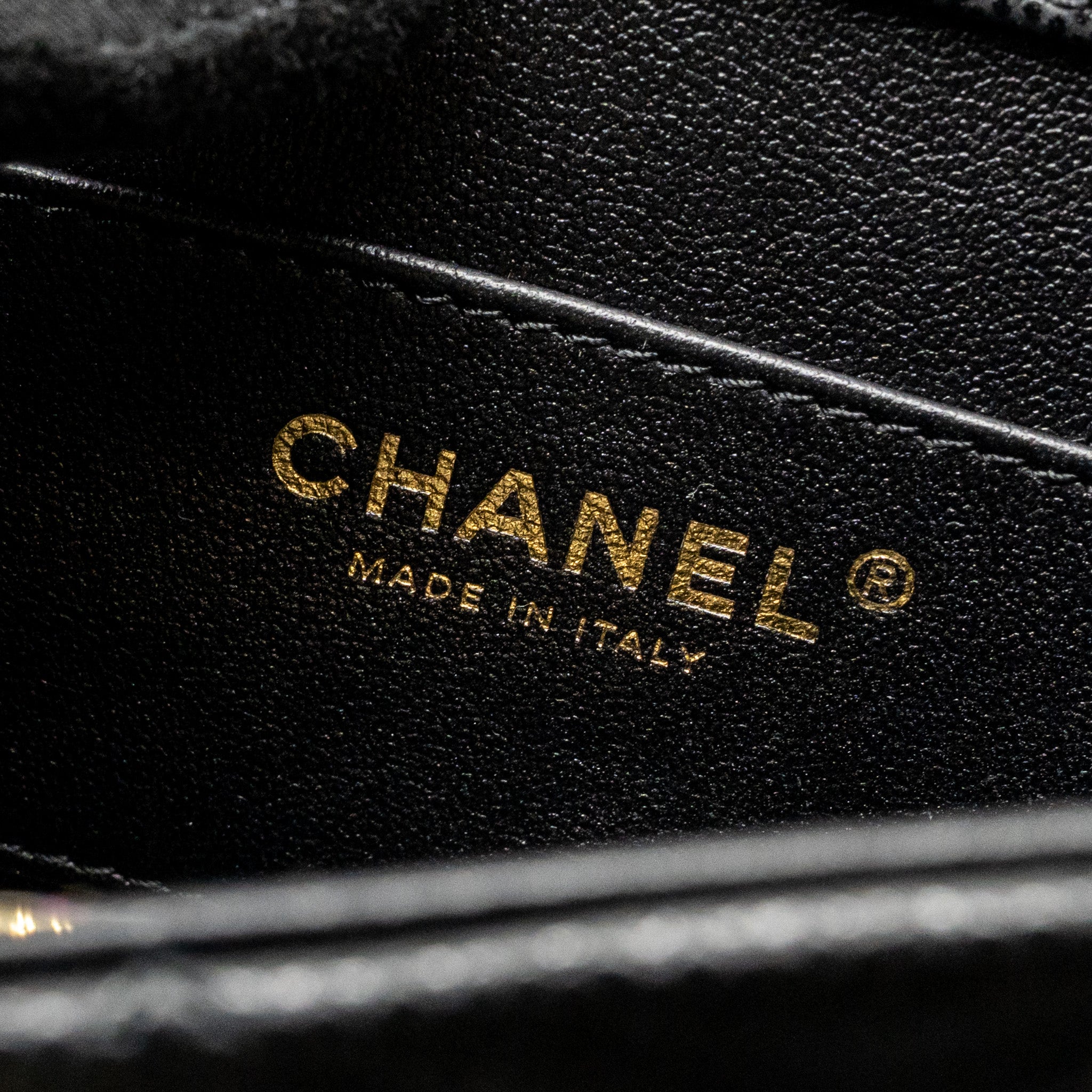 CHANEL 25S MINI COCO CRUSH HANDLE BAG CAVIAR BLACK LGHW (MICROCHIP)