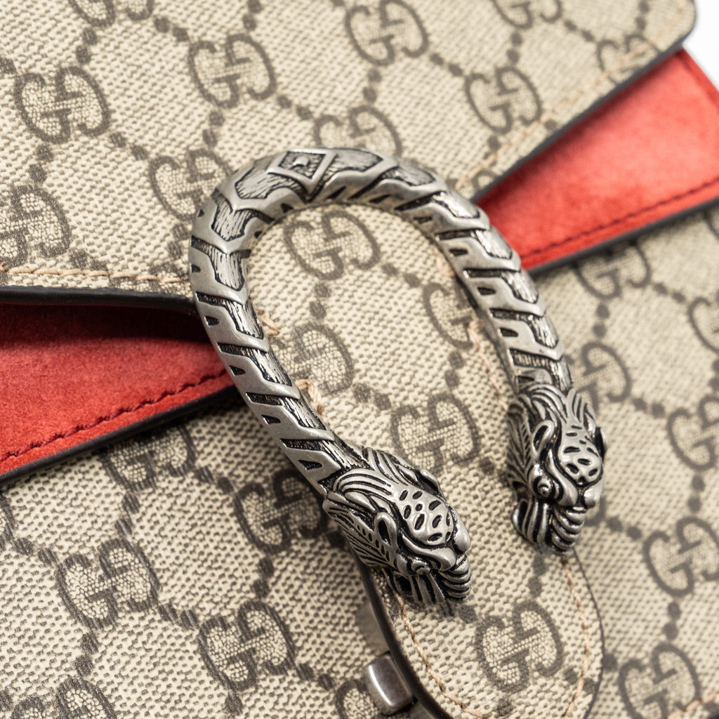 GUCCI DIONYSUS GG SUPREME MINI BAG RED SHW