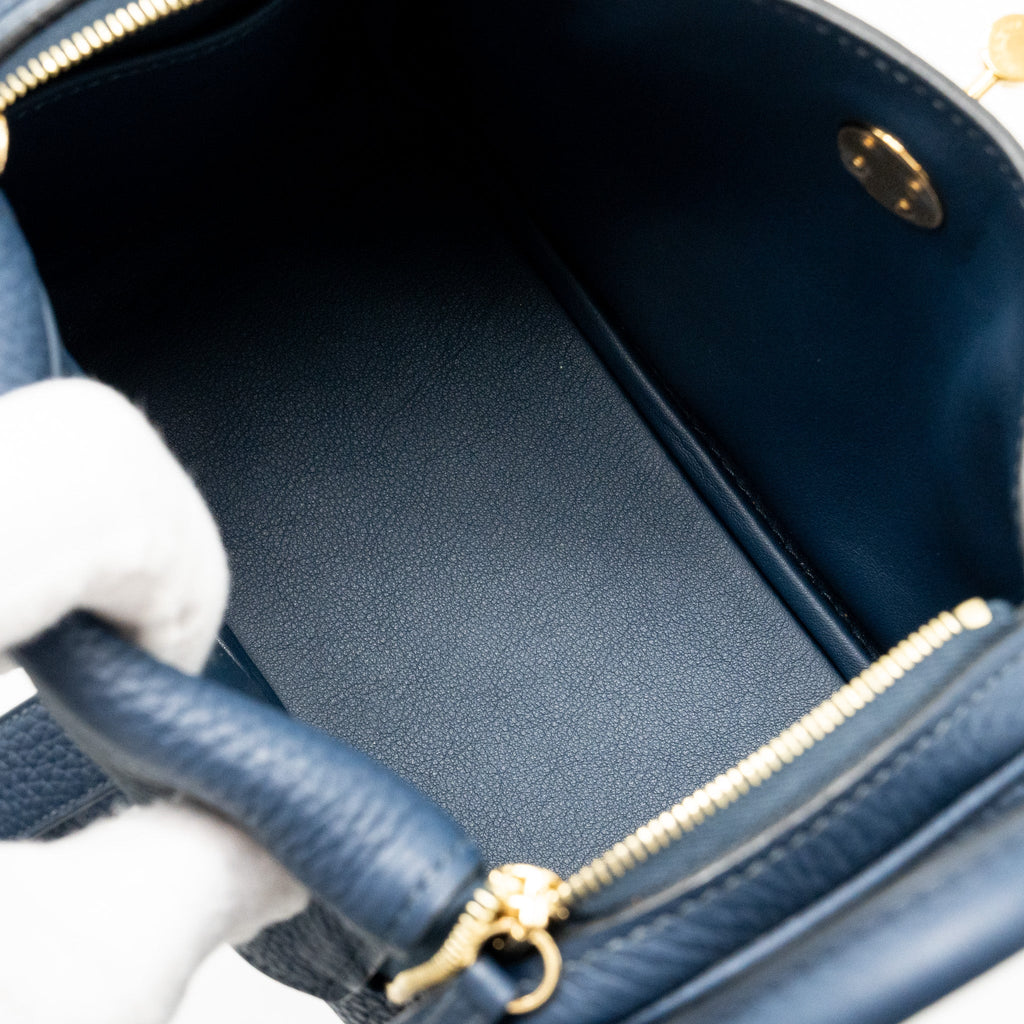 HERMES MINI LINDY CLEMENCE BLEU DE PRUSSE GHW