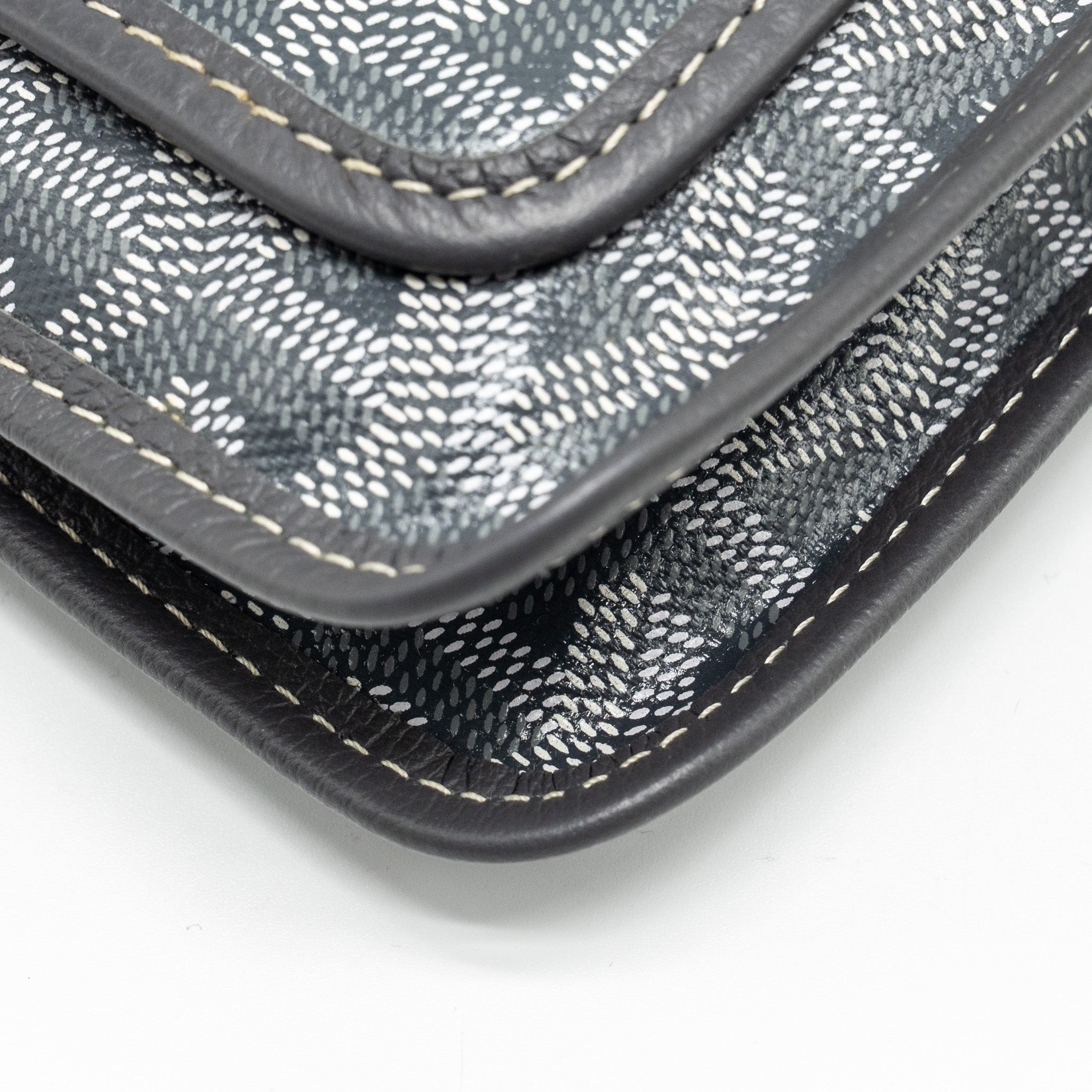 GOYARD PORTEFEUILLE POCHETTE PLUMET GOYARDINE CANVAS / LEATHER GREY SHW
