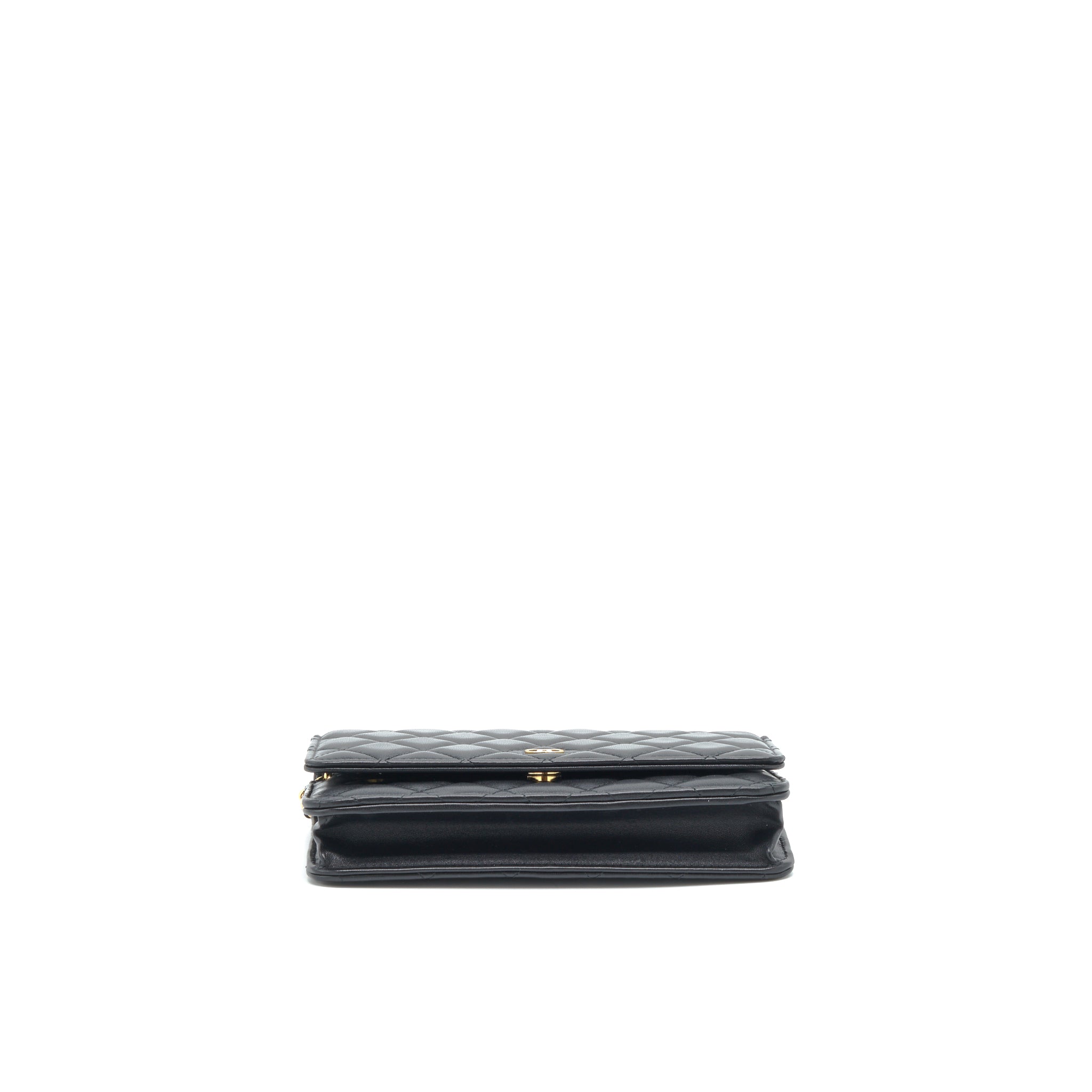 CHANEL CLASSIC WALLET ON CHAINS LAMBSKIN BLACK GHW(MICROCHIP)