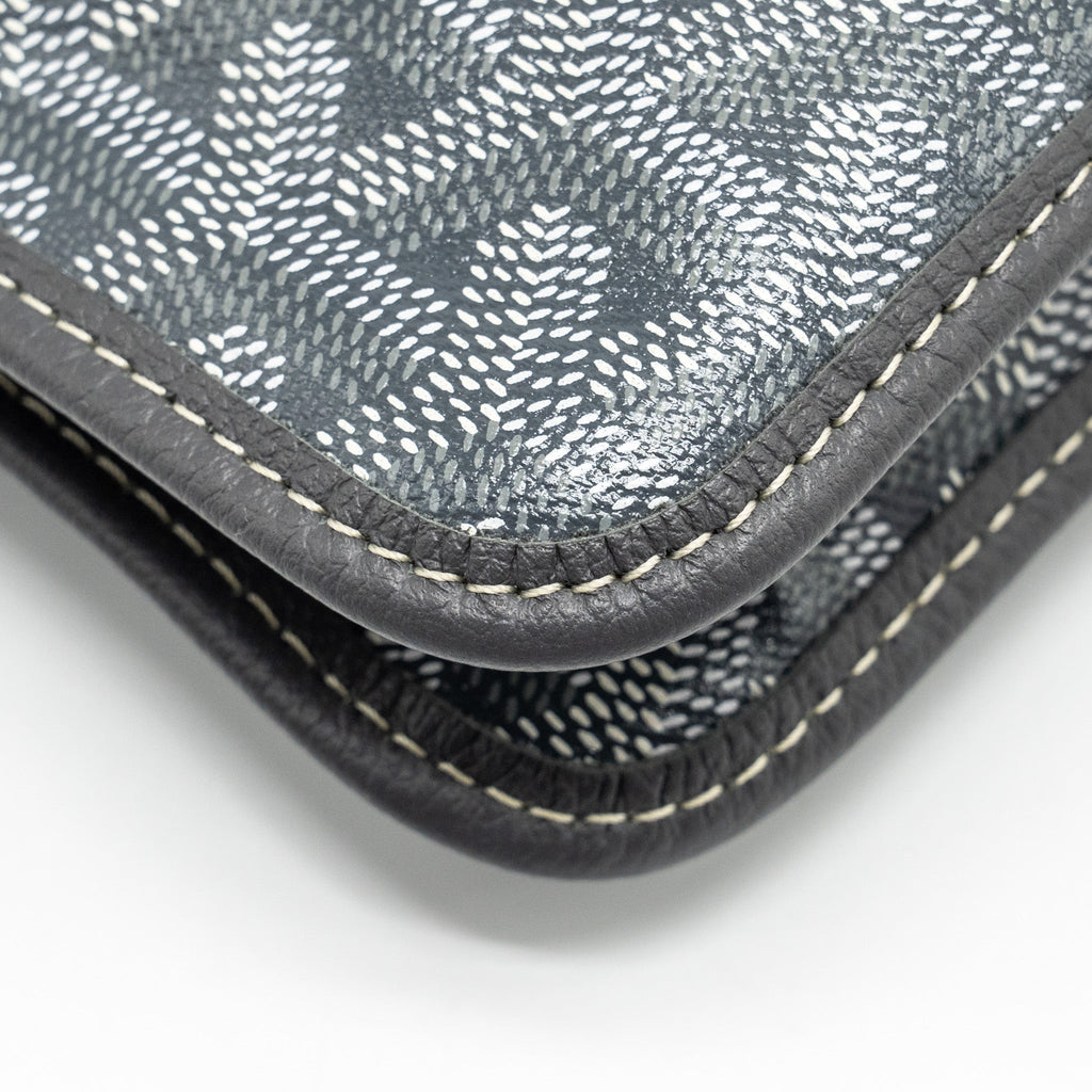GOYARD PORTEFEUILLE POCHETTE PLUMET GOYARDINE CANVAS / LEATHER GREY SHW