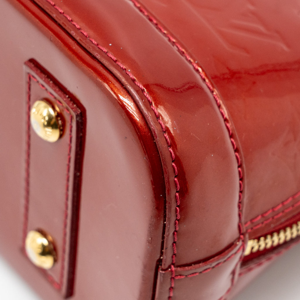 LOUIS VUITTON ALMA BB PATENT LEATHER RED GHW