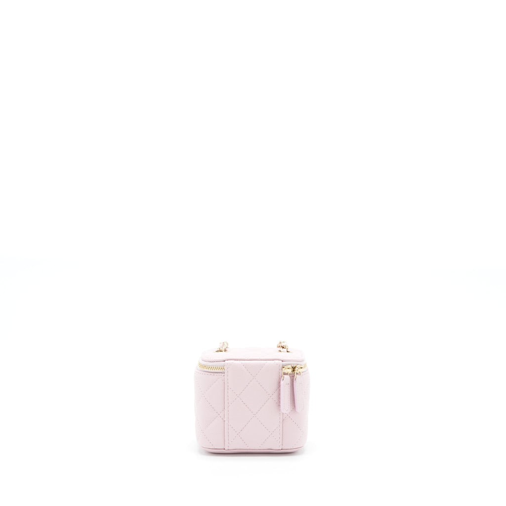 CHANEL MINI VANITY CASE CAVIAR PINK LGHW