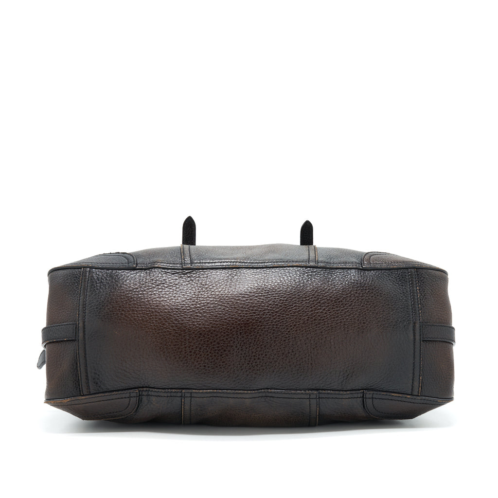 PRADA HANDLE TOTE BAG WITH STRAP IN BROWN