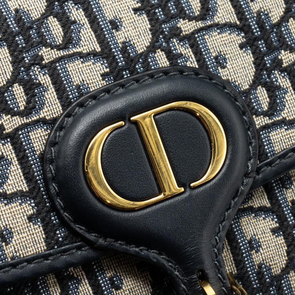 DIOR BOBBY EAST-WEST BAG BLUE OBLIQUE JACQUARD GHW