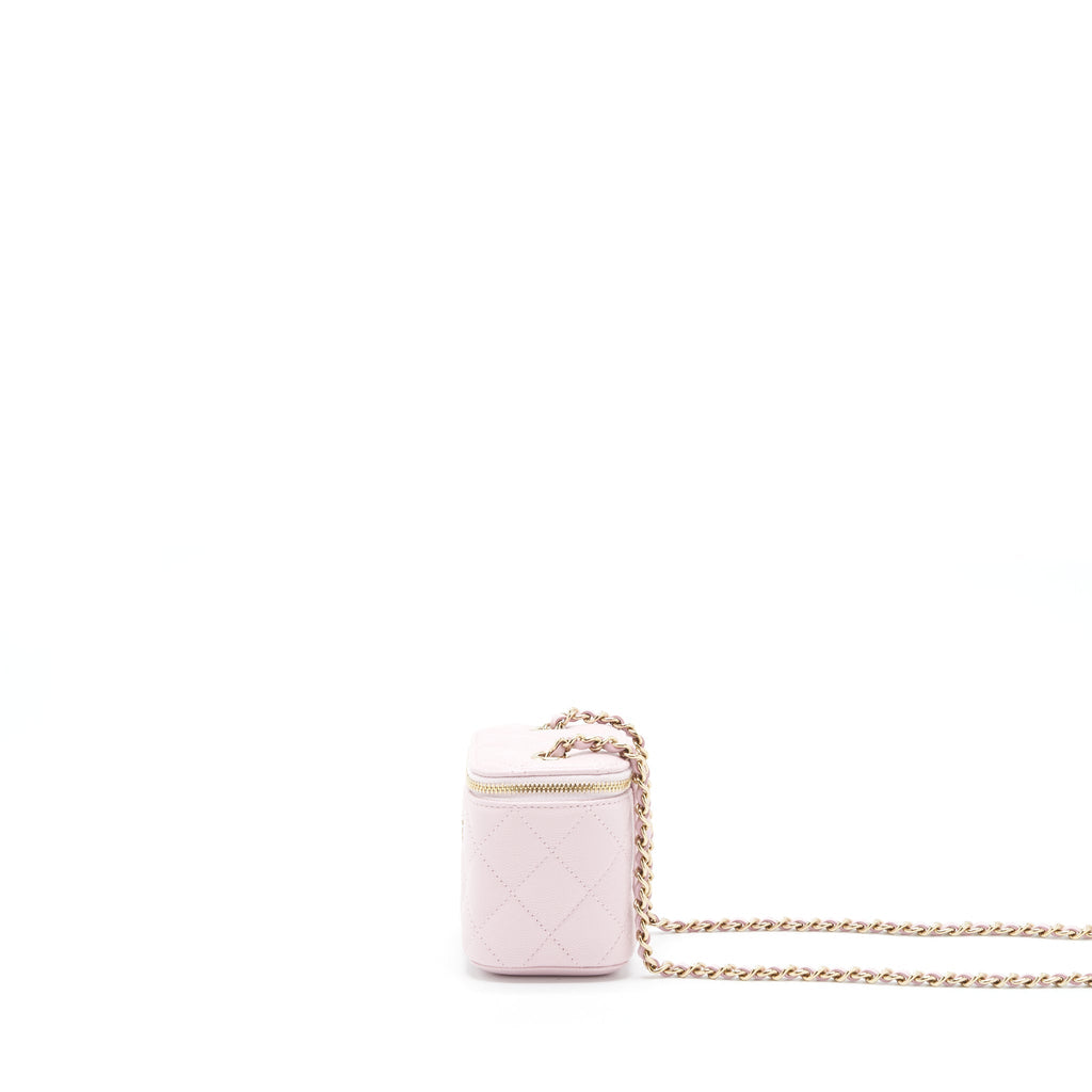 CHANEL MINI VANITY CASE CAVIAR PINK LGHW
