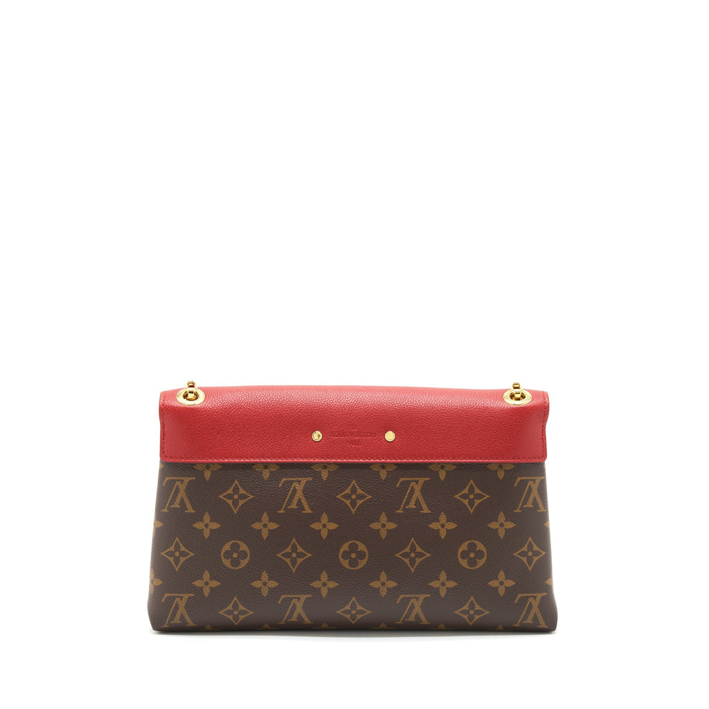 LOUIS VUITTON PALLAS CHAIN BAG CERISE MONOGRAM CANVAS/LEATHER GHW