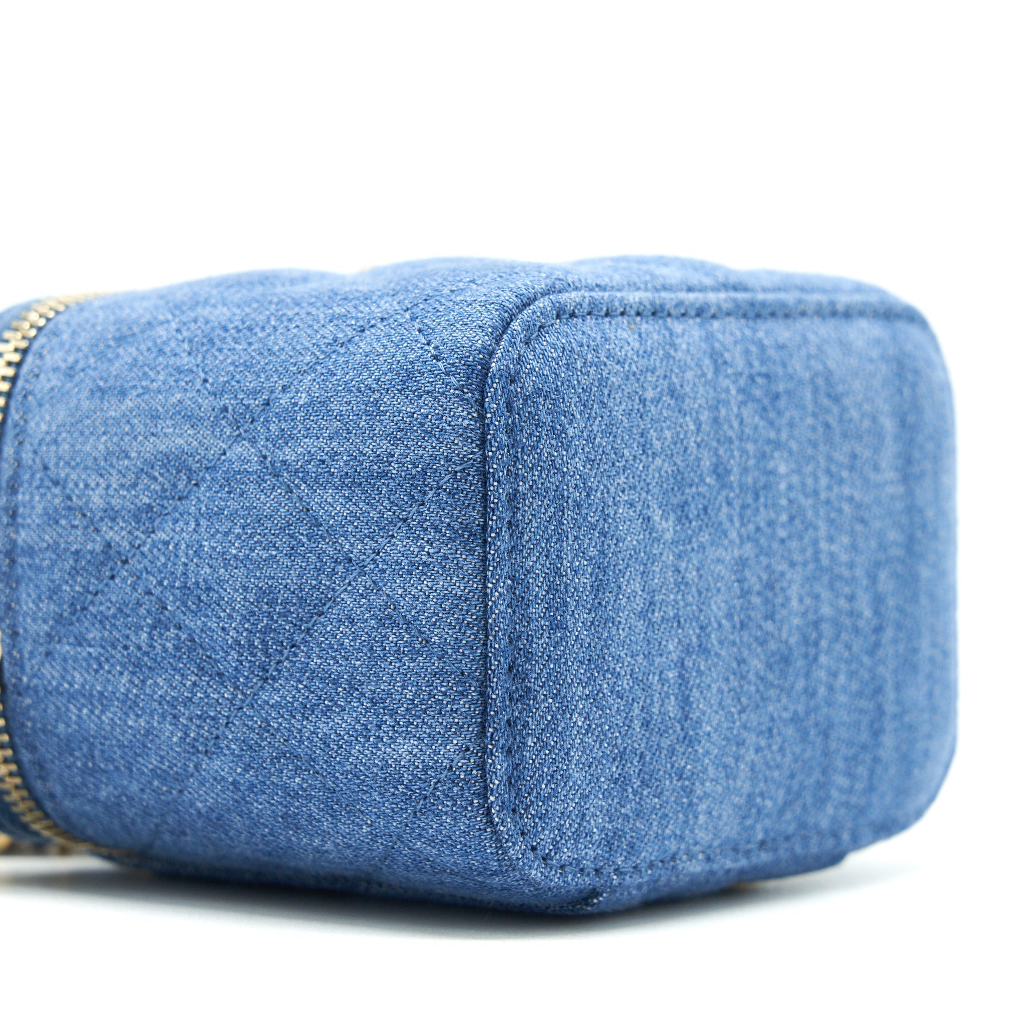 CHANEL 22C PEARL CRUSH DENIM MINI VANITY WITH CHAIN