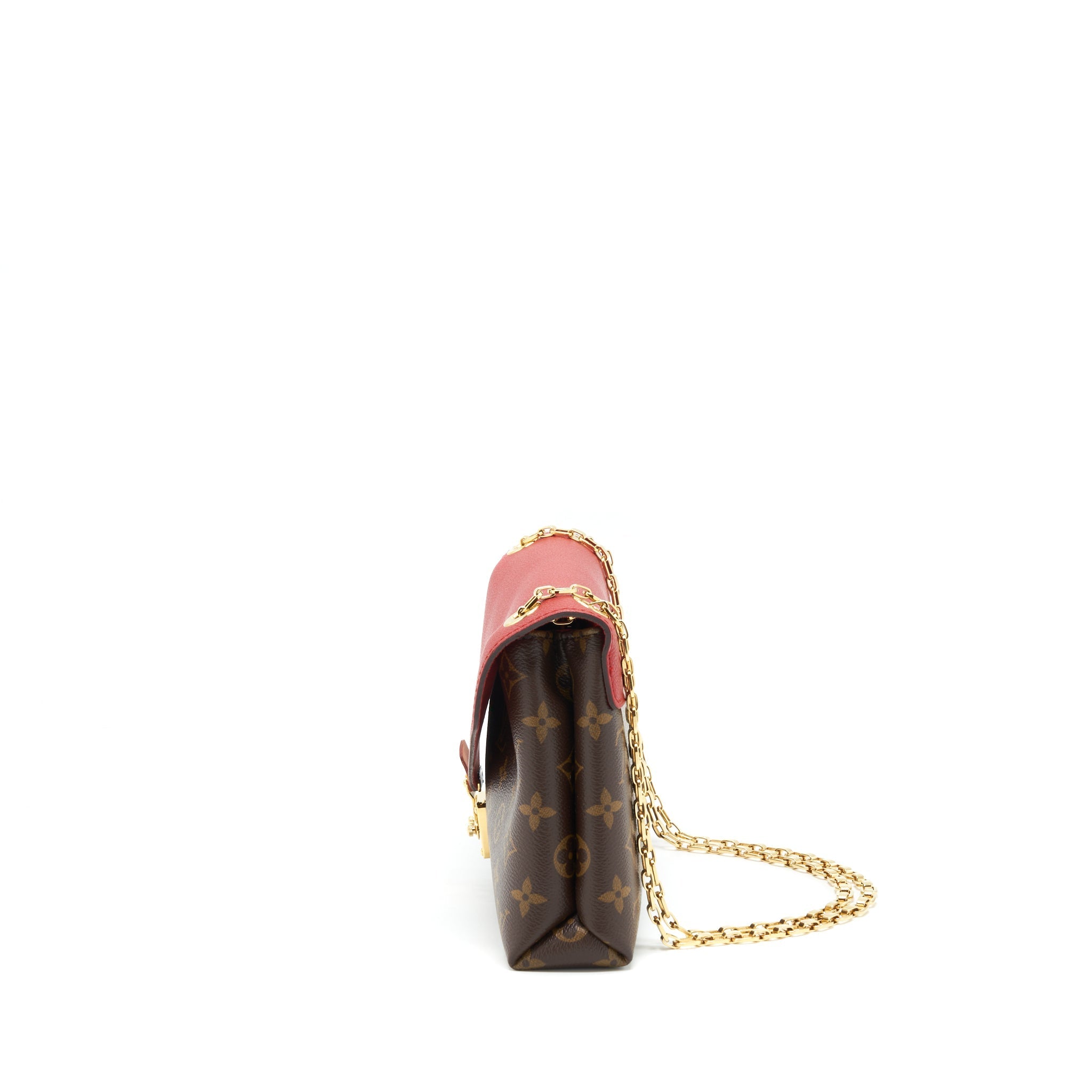 LOUIS VUITTON PALLAS CHAIN BAG CERISE MONOGRAM CANVAS/LEATHER GHW