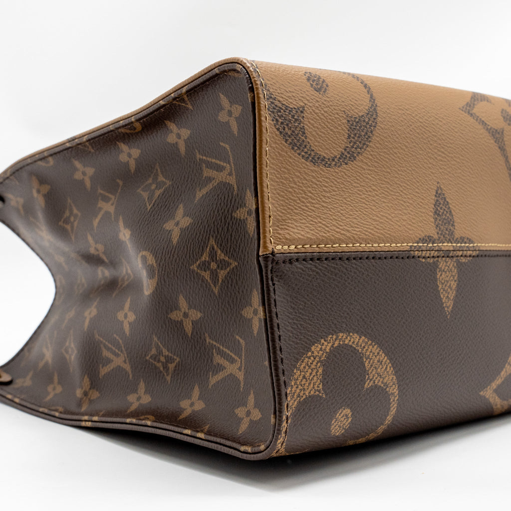 LOUIS VUITTON ONTHEGO MM MONOGRAM REVERSE CANVAS GHW
