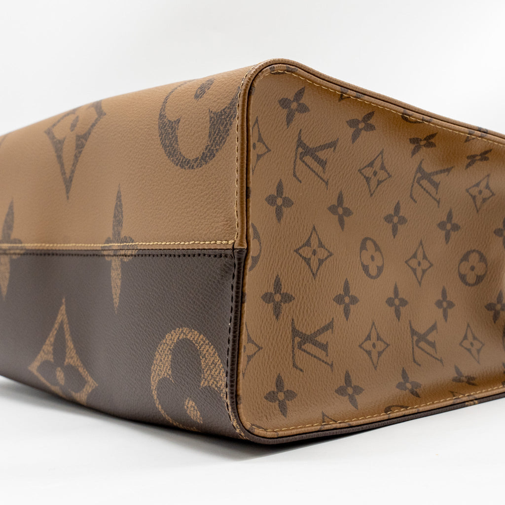 LOUIS VUITTON ONTHEGO MM MONOGRAM REVERSE CANVAS GHW