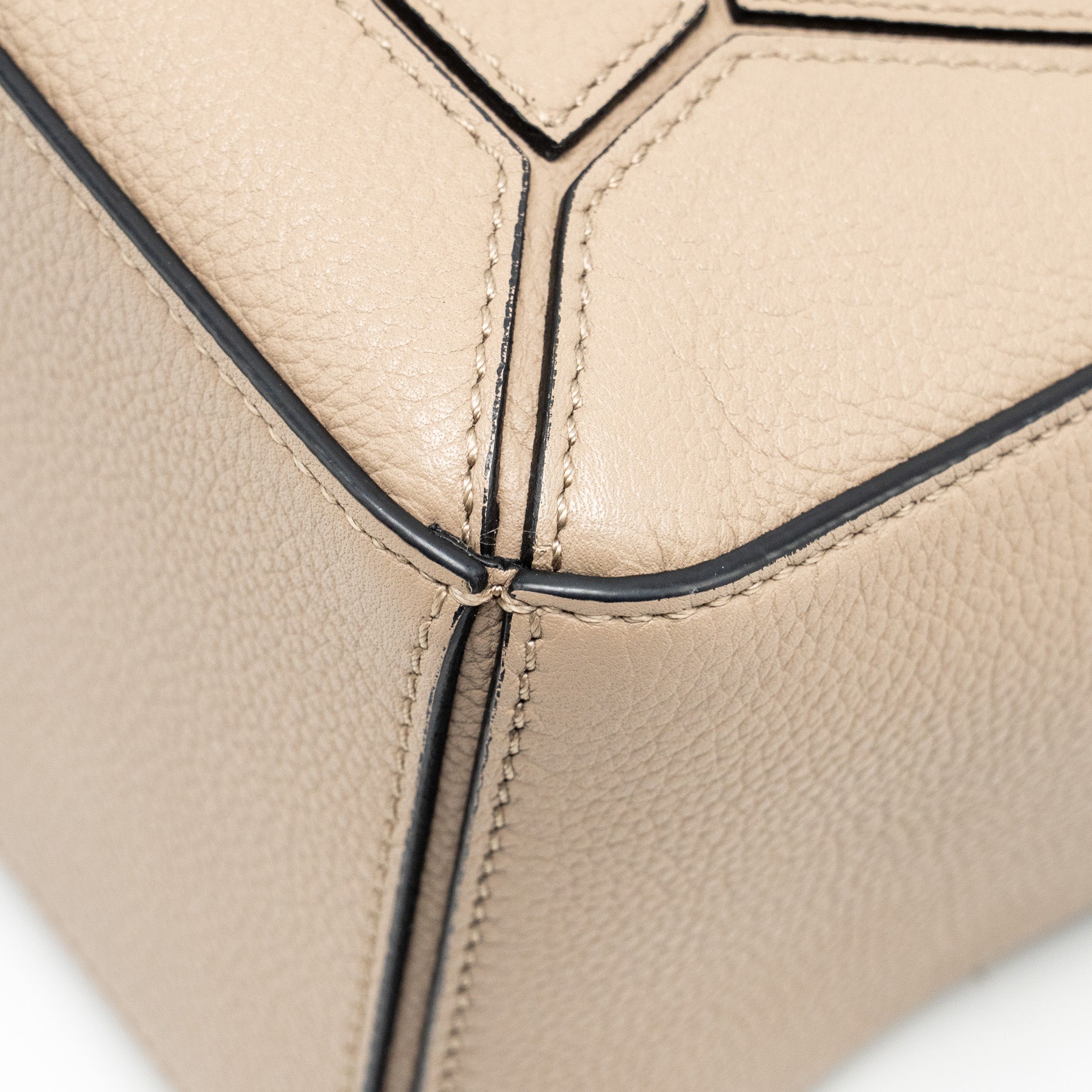 LOEWE SMALL PUZZLE BAG CALFSKIN SAND GHW