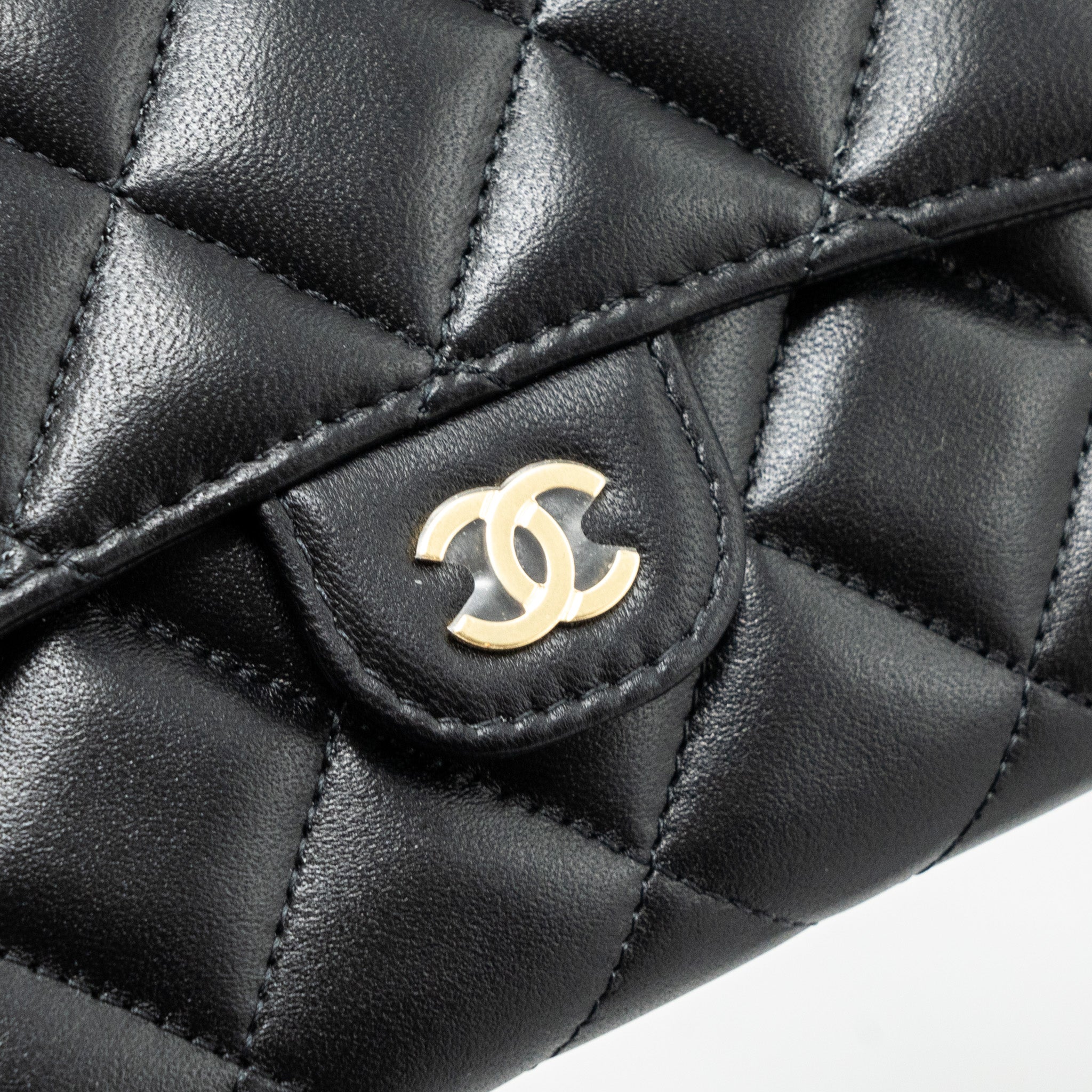 CHANEL CLASSIC LONG FLAP WALLET LAMBSKIN BLACK GHW (MICROCHIP)