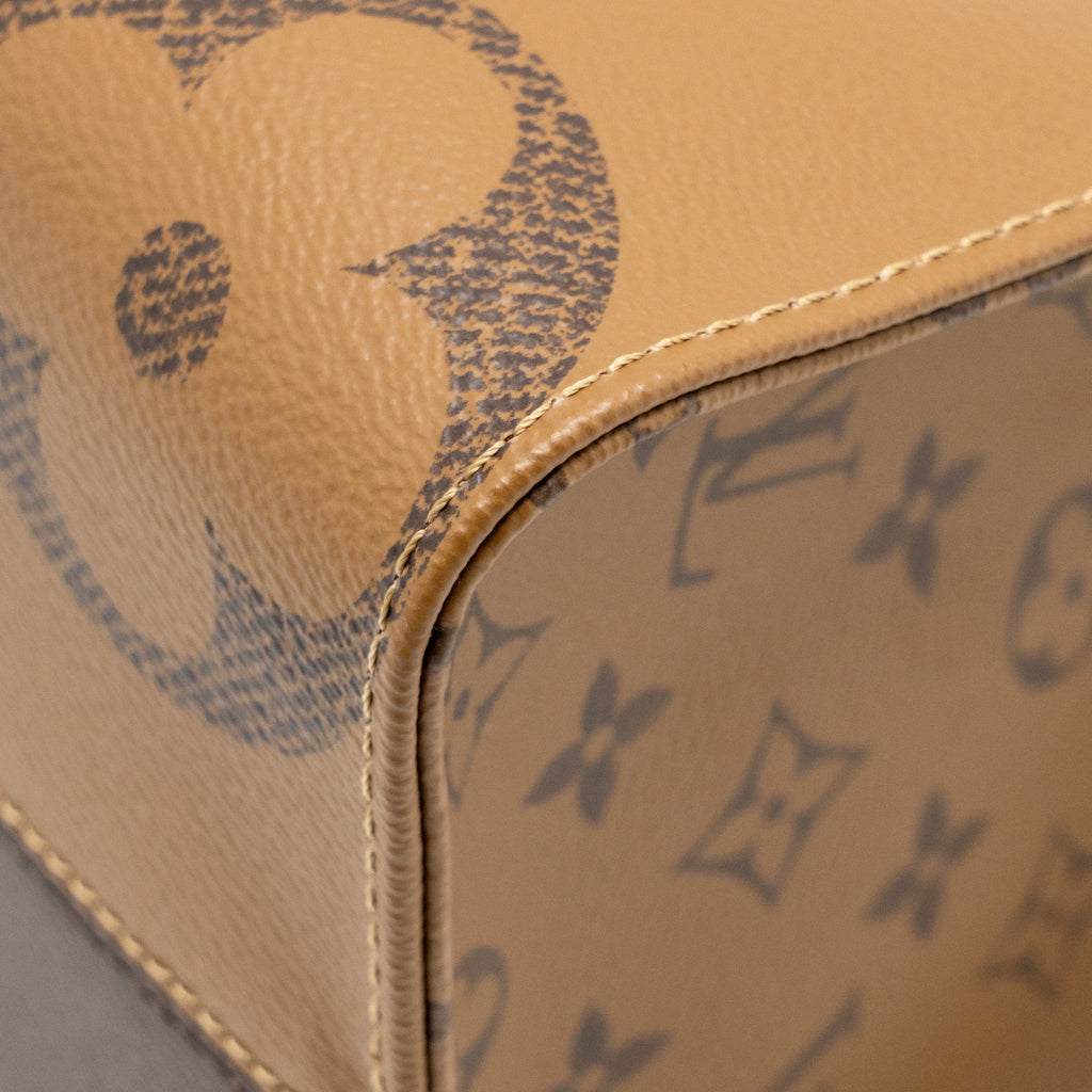 LOUIS VUITTON ONTHEGO MM MONOGRAM REVERSE CANVAS GHW