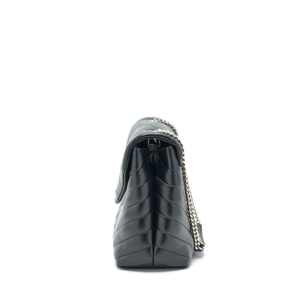 SAINT LAURENT / YSL LOULOU MEDIUM BAG CALFSKIN BLACK SHW