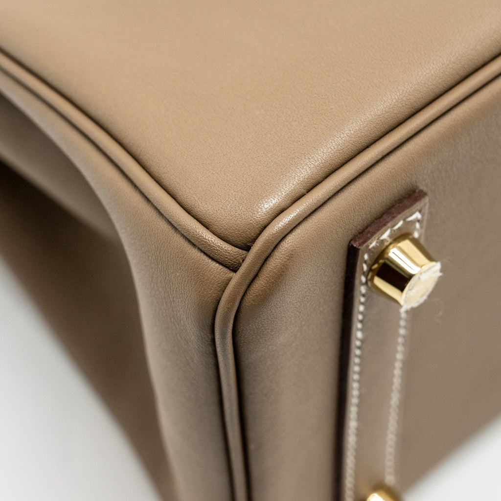 HERMES BIRKIN 25 SWIFT ETOUPE GHW