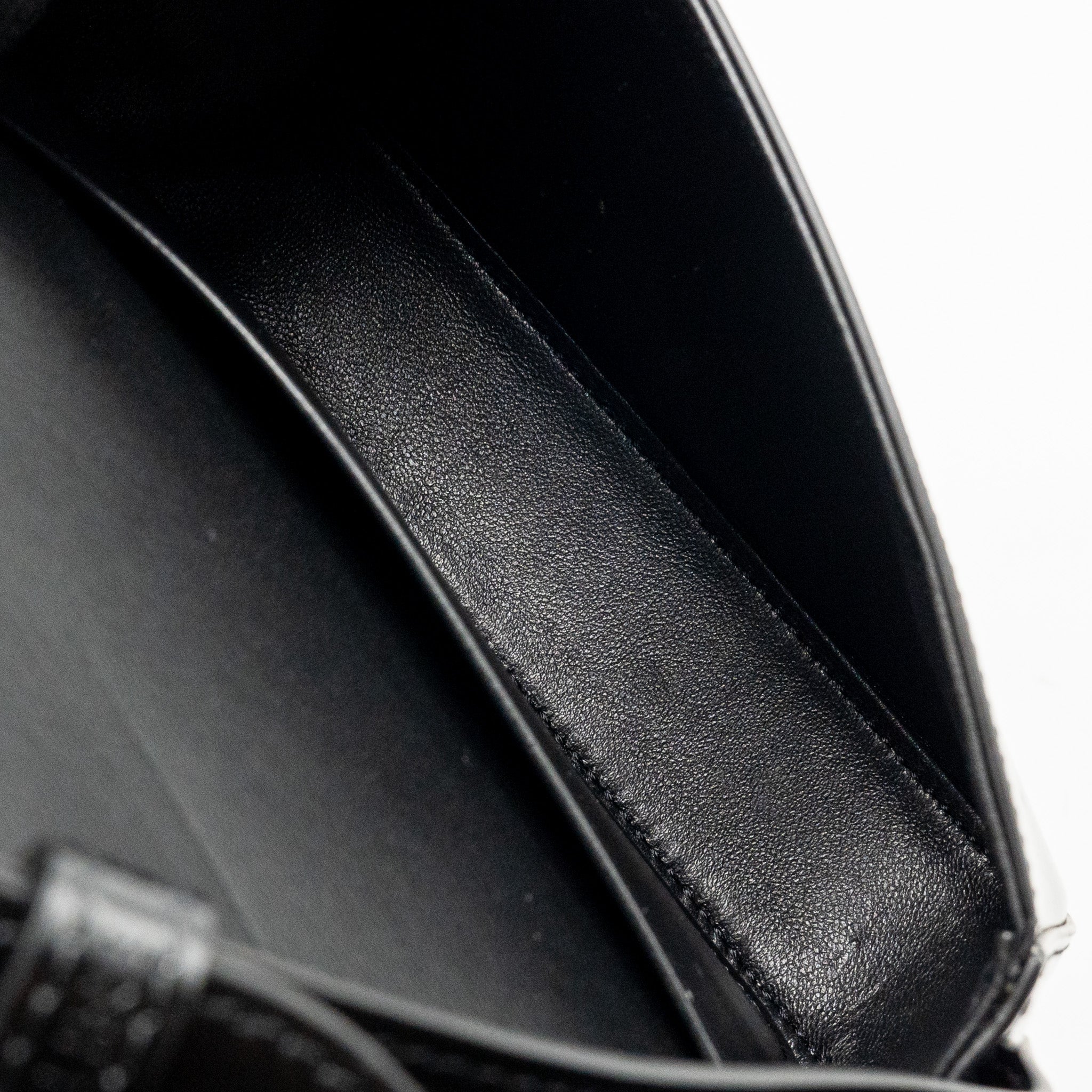 CELINE TRIOMPHE SHOULDER BAG SHINY CALFSKIN BLACK GHW
