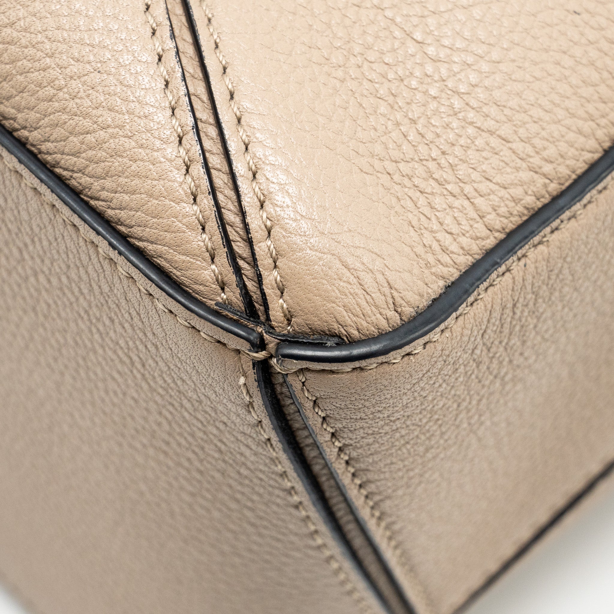 LOEWE SMALL PUZZLE BAG CALFSKIN SAND GHW