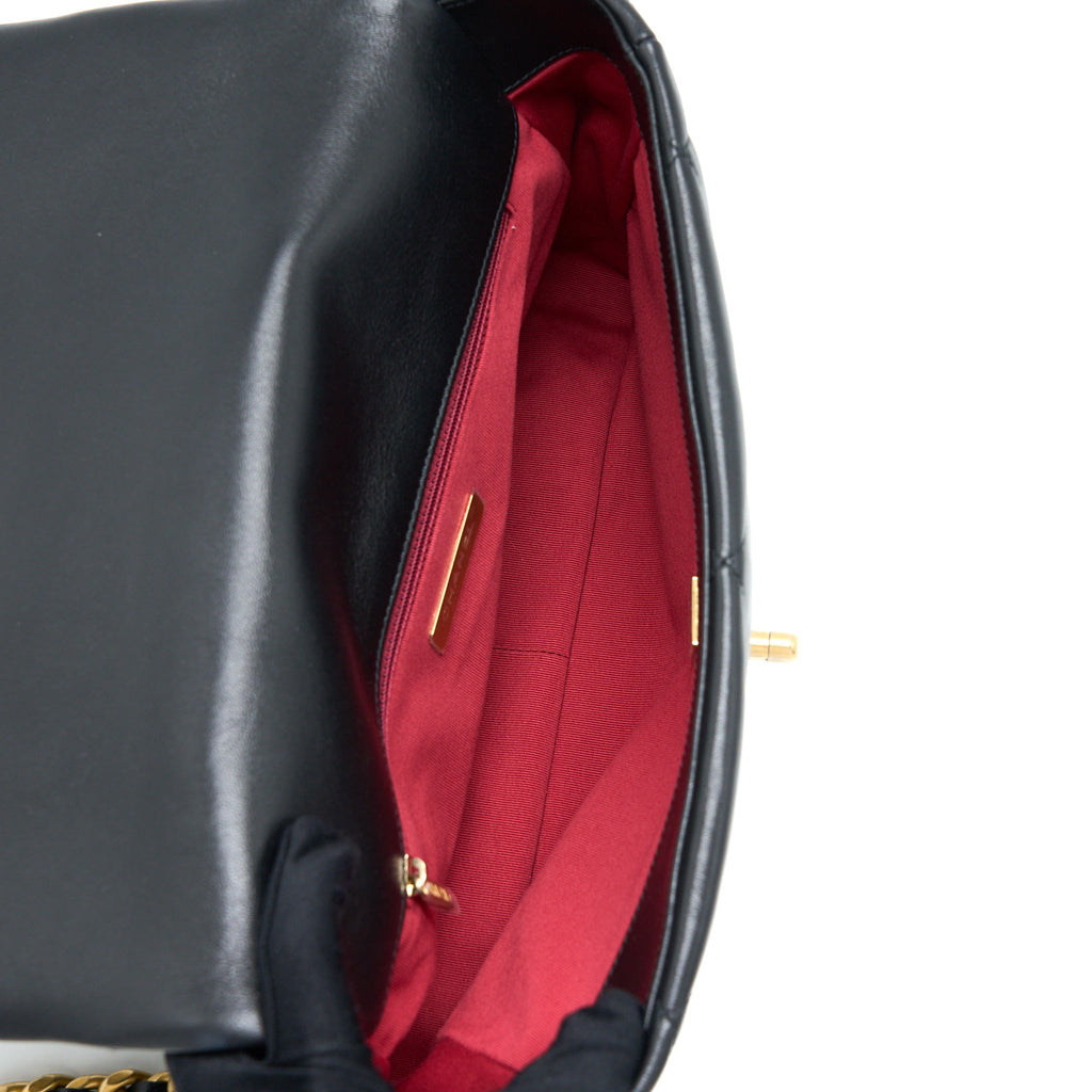 CHANEL MEDIUM 19 BAG GOATSKIN BLACK MULTICOLOUR HARDWARE