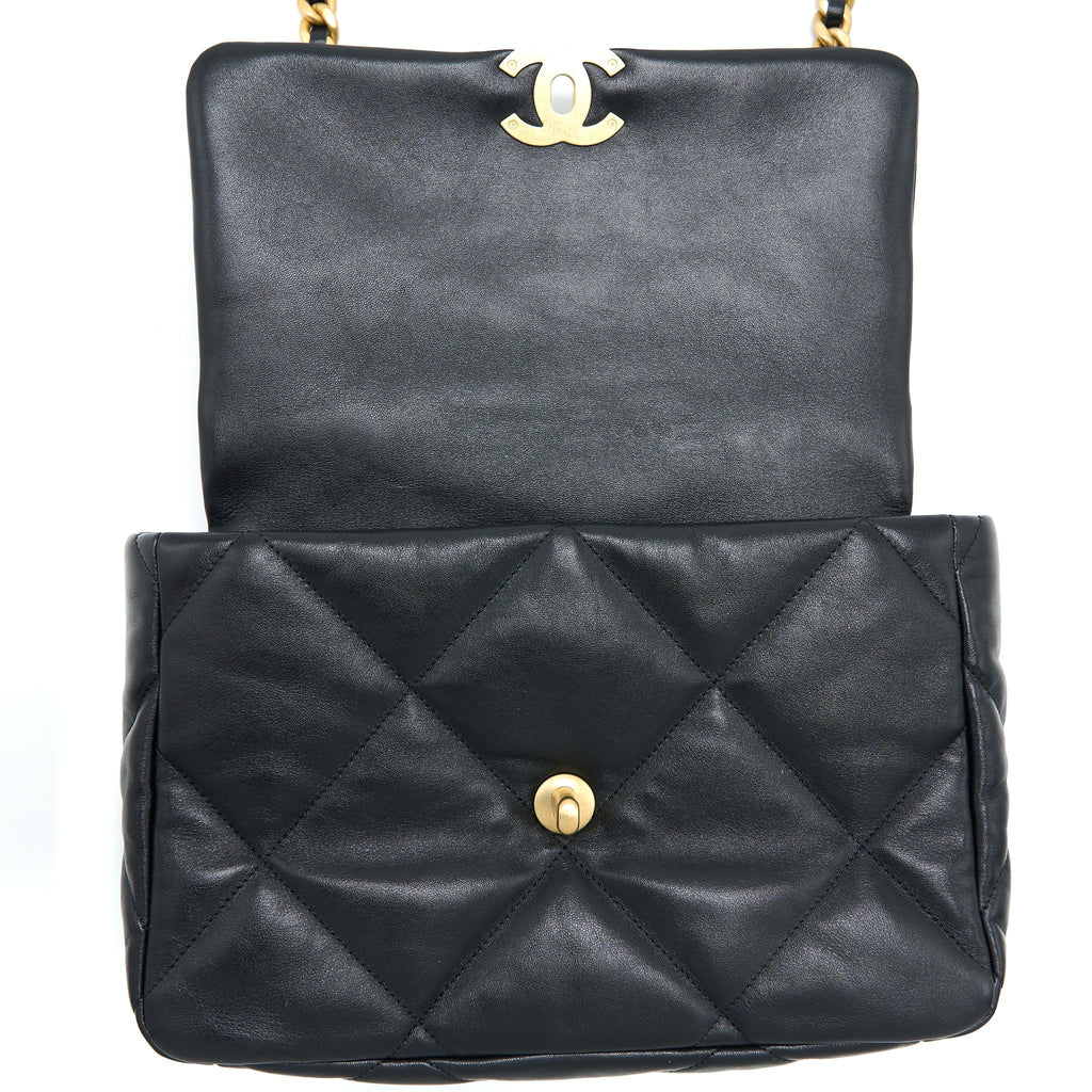 CHANEL MEDIUM 19 BAG GOATSKIN BLACK MULTICOLOUR HARDWARE