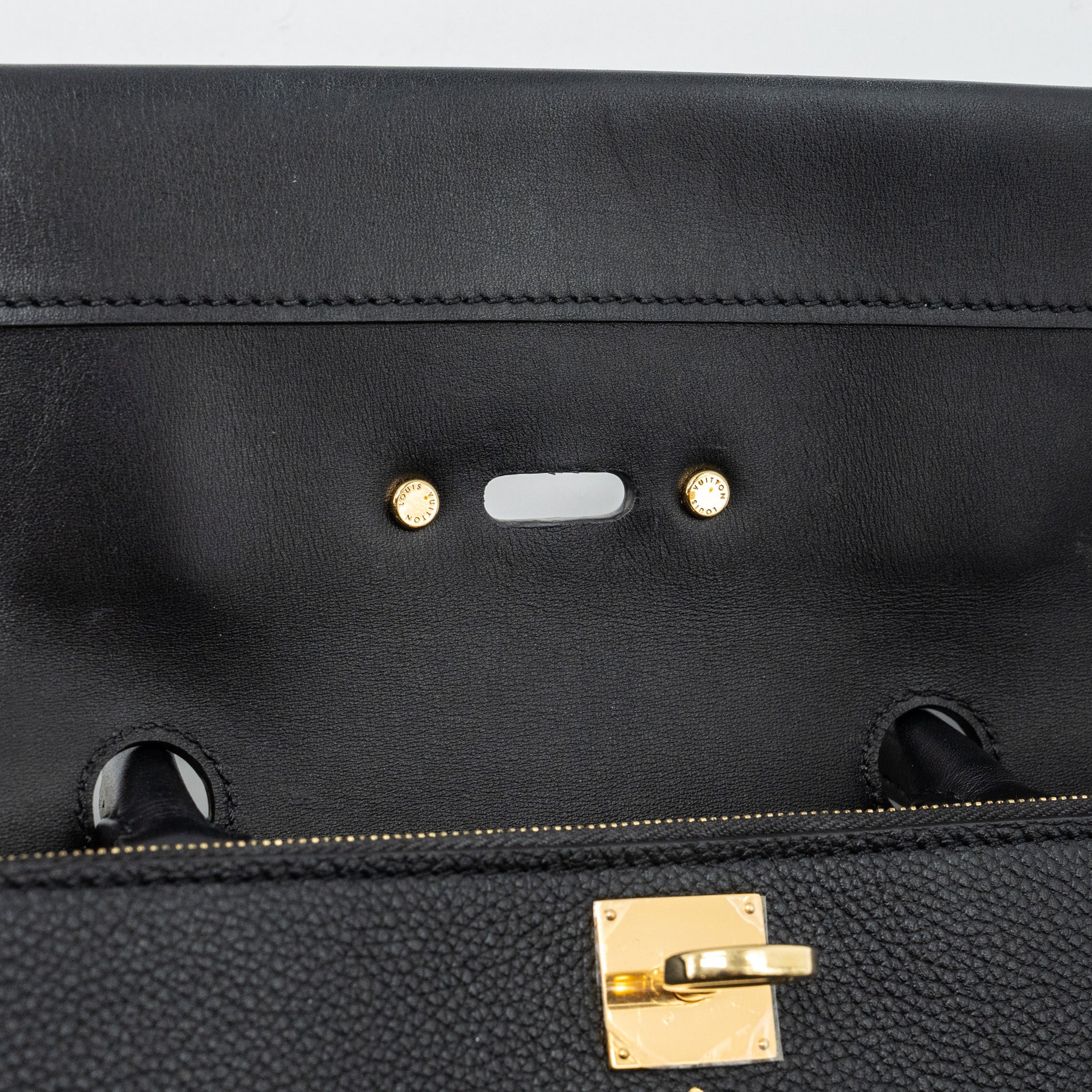 LOUIS VUITTON FLAP SHOULDER BAG CALFSKIN BLACK GHW