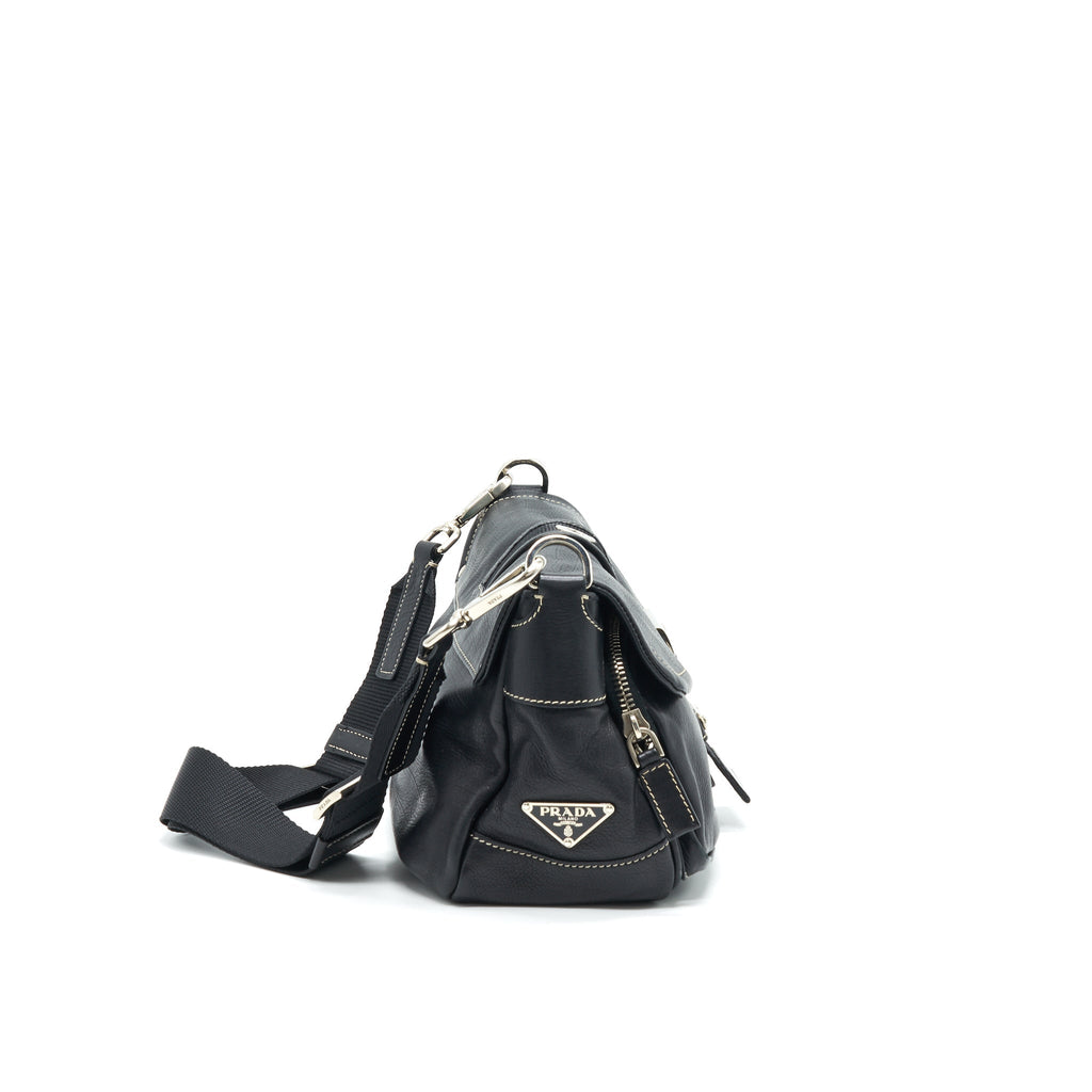 PRADA LONG SHOULDER BAG IN BLACK SHW