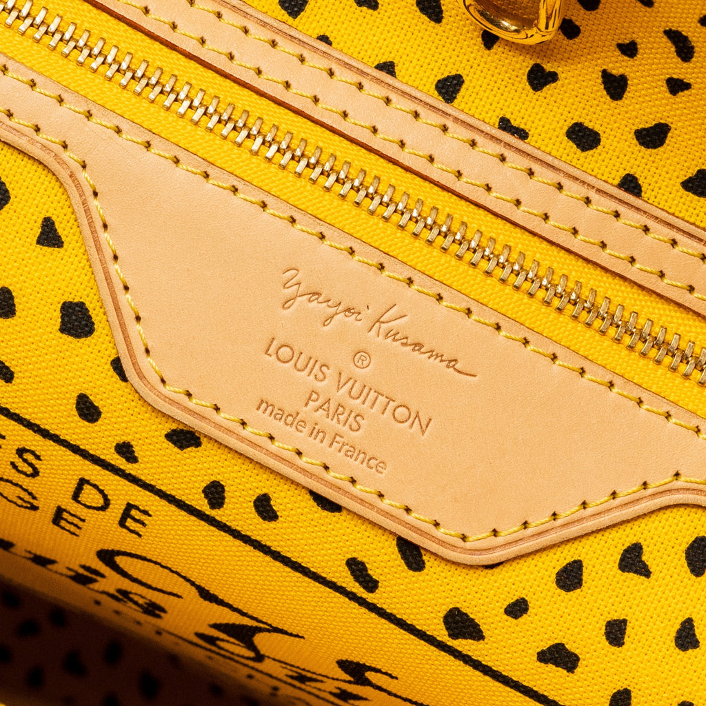 LOUIS VUITTON X YAYOI KUSAM NEVERFULL MM MONOGRAM CANVAS / YELLOW GHW