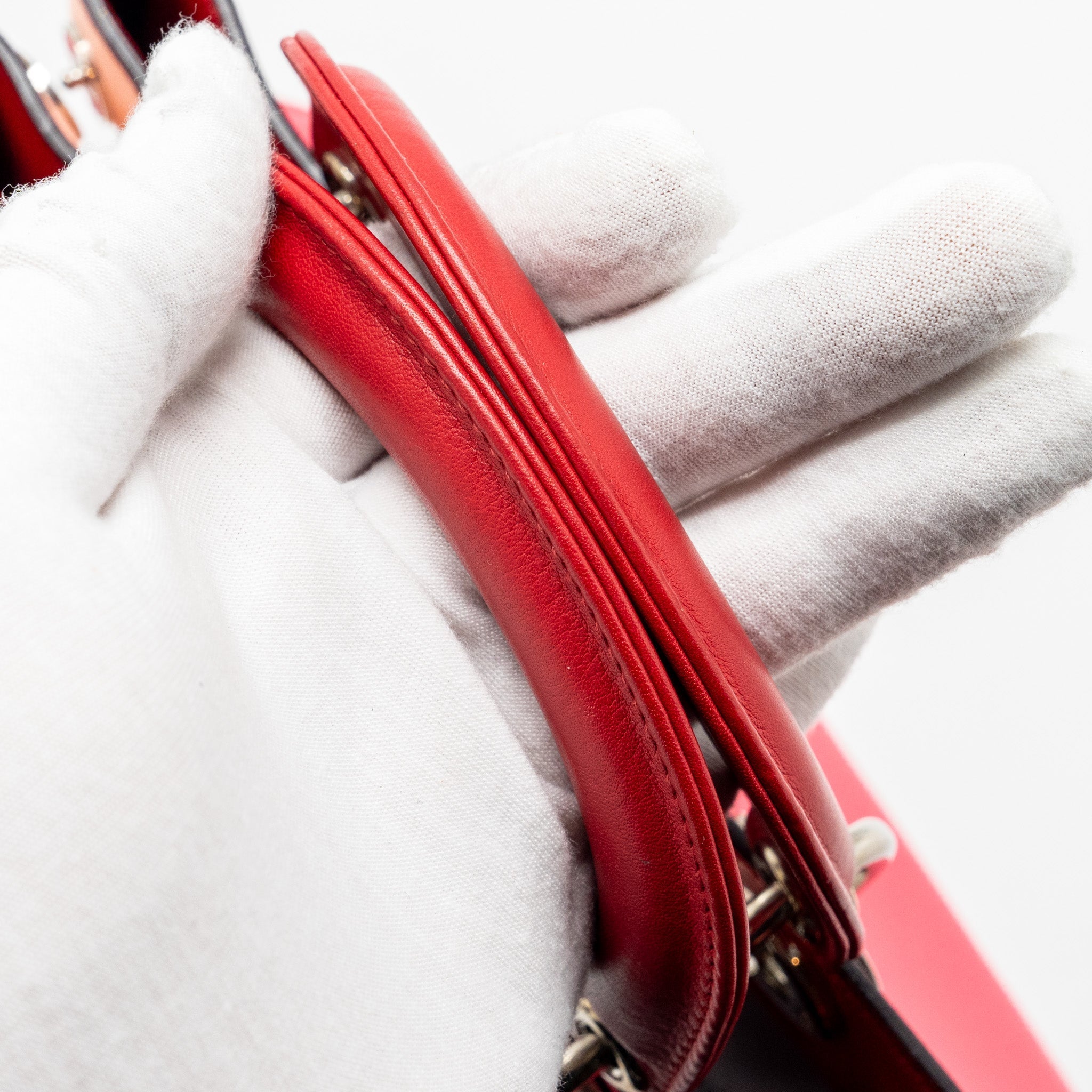 DIOR MINI DIORISSIMO TOTE BAG CALFSKIN DARK PINK/LIGHT PINK SHW