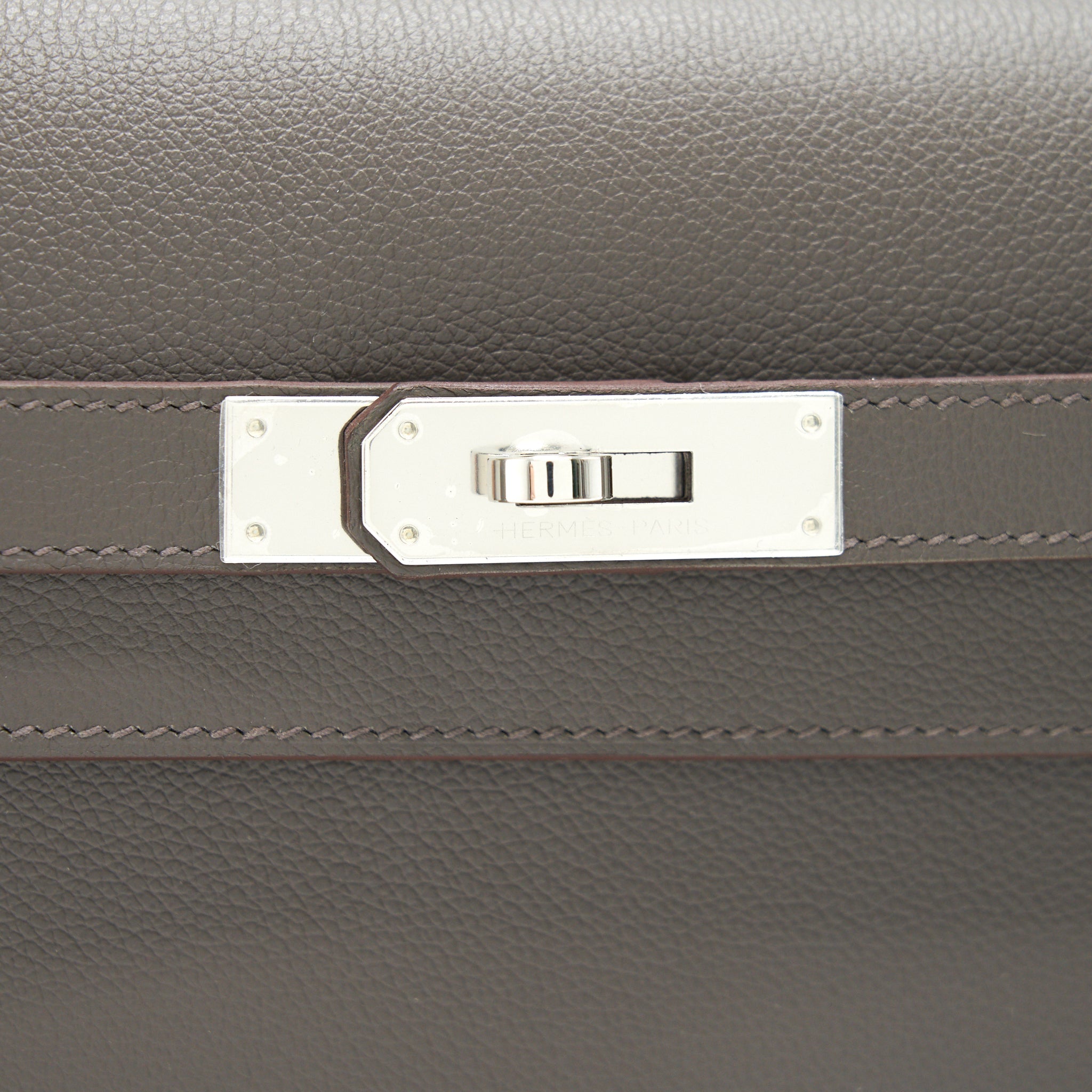 HERMES POUCHETTE KELLY DEPENCHES 25 VEAU EVERCOLOUR 8F GRIS ETAIN SHW