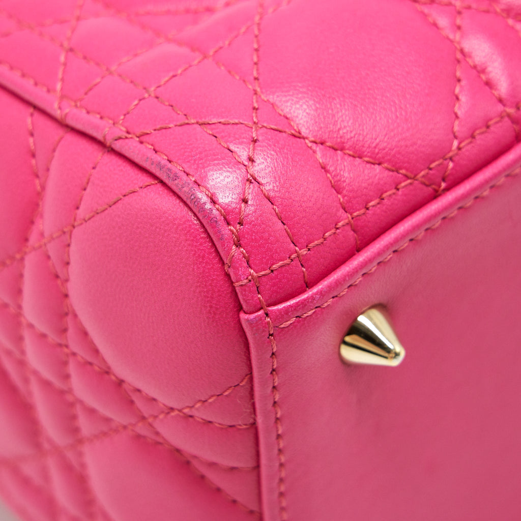 DIOR LADY DIOR BAG MEDIUM PINK GHW
