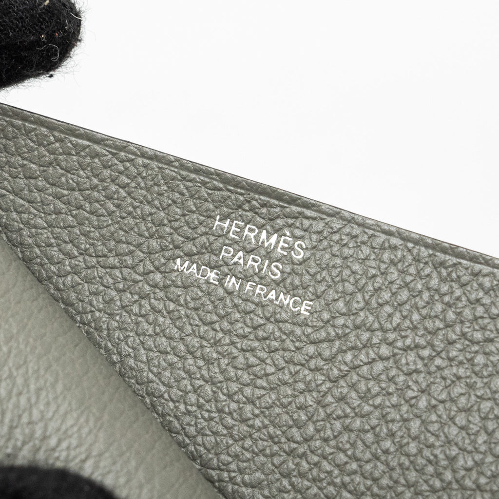 HERMES PORTE-CARTER’S H SELLIER 3CC VEAU EVERCOLOR GRIS MEYER