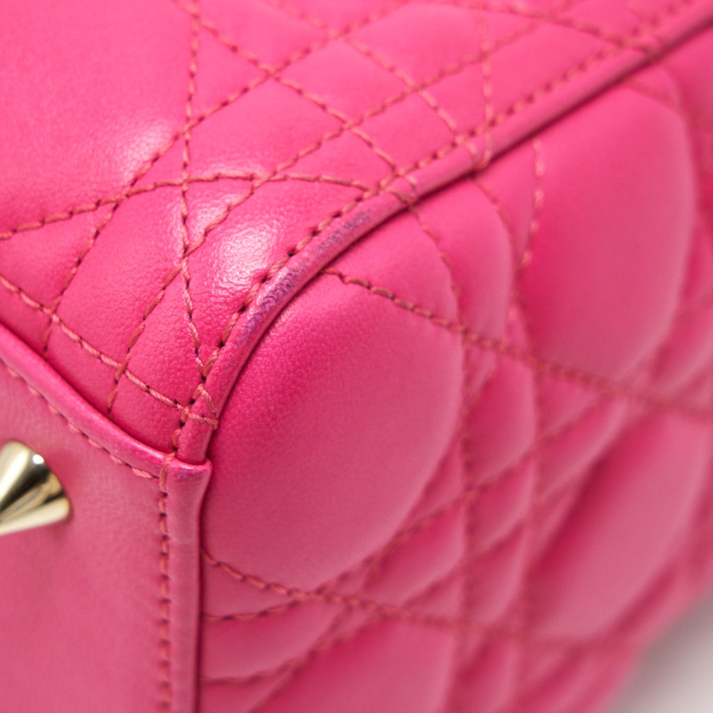 DIOR LADY DIOR BAG MEDIUM PINK GHW