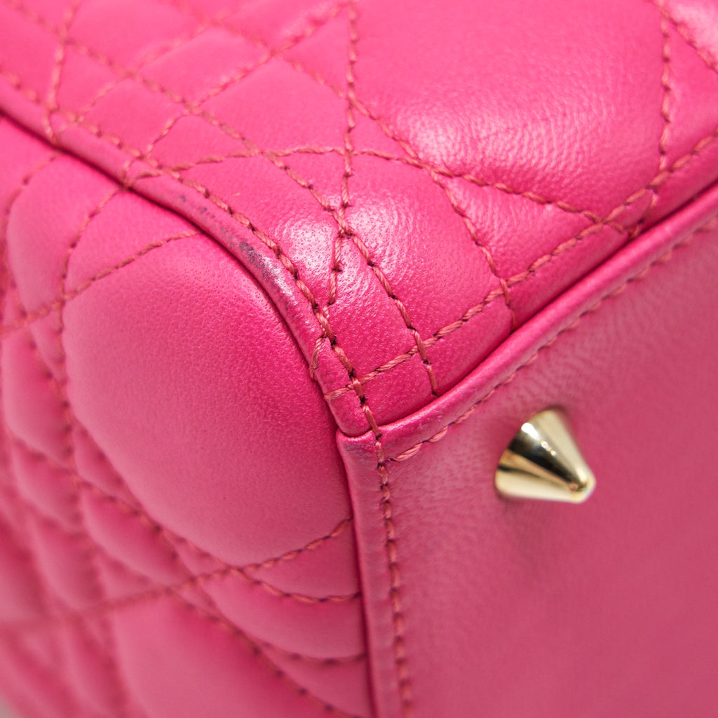 DIOR LADY DIOR BAG MEDIUM PINK GHW