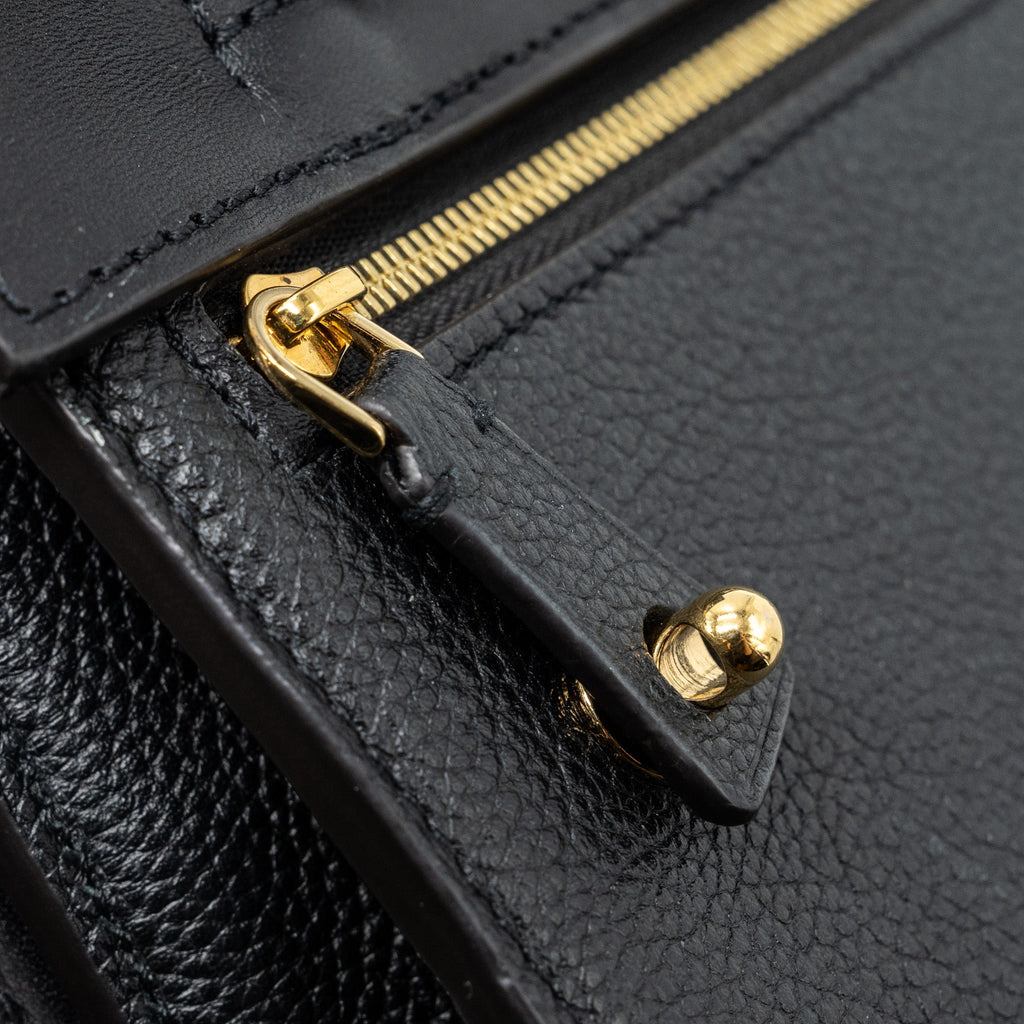 LOUIS VUITTON FLAP SHOULDER BAG CALFSKIN BLACK GHW