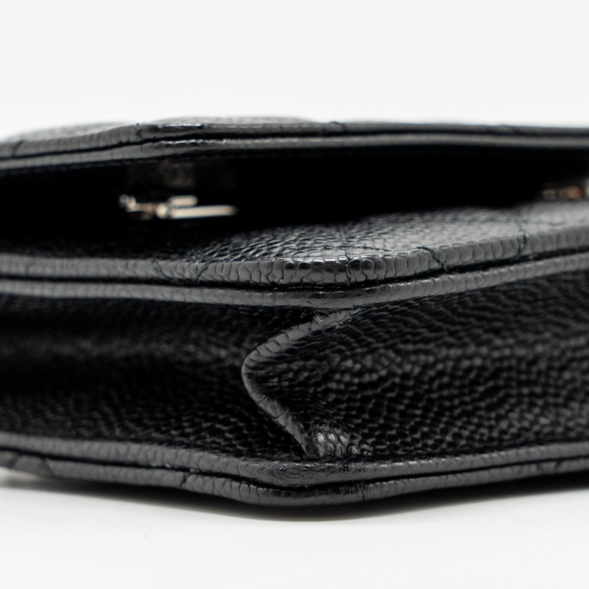 CHANEL CLASSIC WALLET ON CHAIN CAVIAR BLACK SHW (MICROCHIP)
