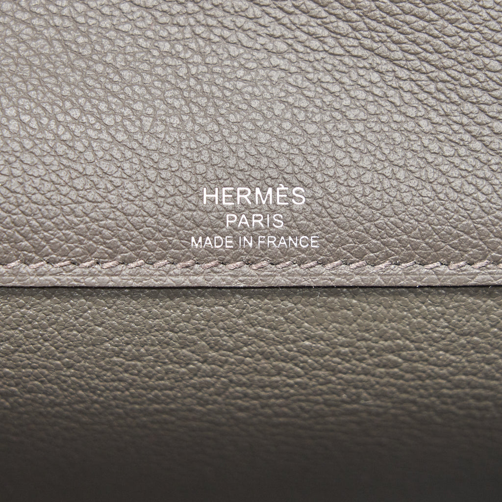 HERMES POUCHETTE KELLY DEPENCHES 25 VEAU EVERCOLOUR 8F GRIS ETAIN SHW
