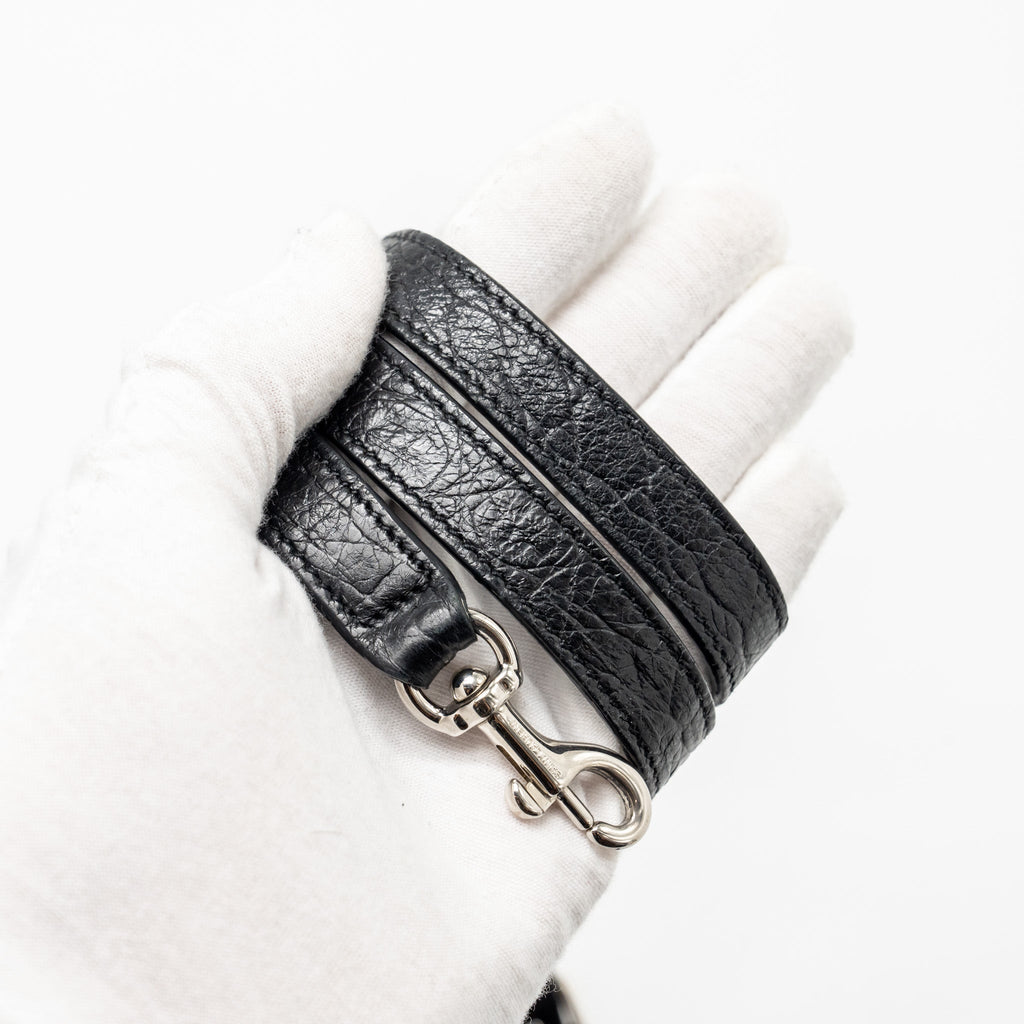 SAINT LAURENT NANO SAC DE JOUR CROC EMBOSSED CALFSKIN BLACK SHW