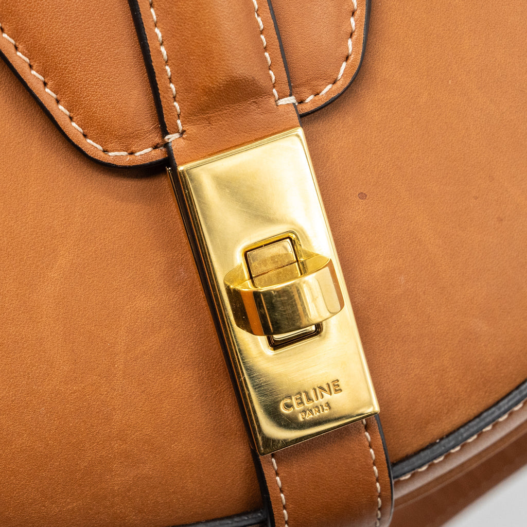 CELINE BESACE BAG CALFSKIN BROWN GHW