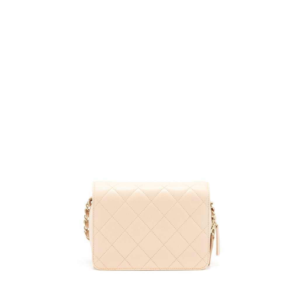 CHANEL 21K CROSSBODY BAG CAVIAR LIGHT BEIGE LGHW