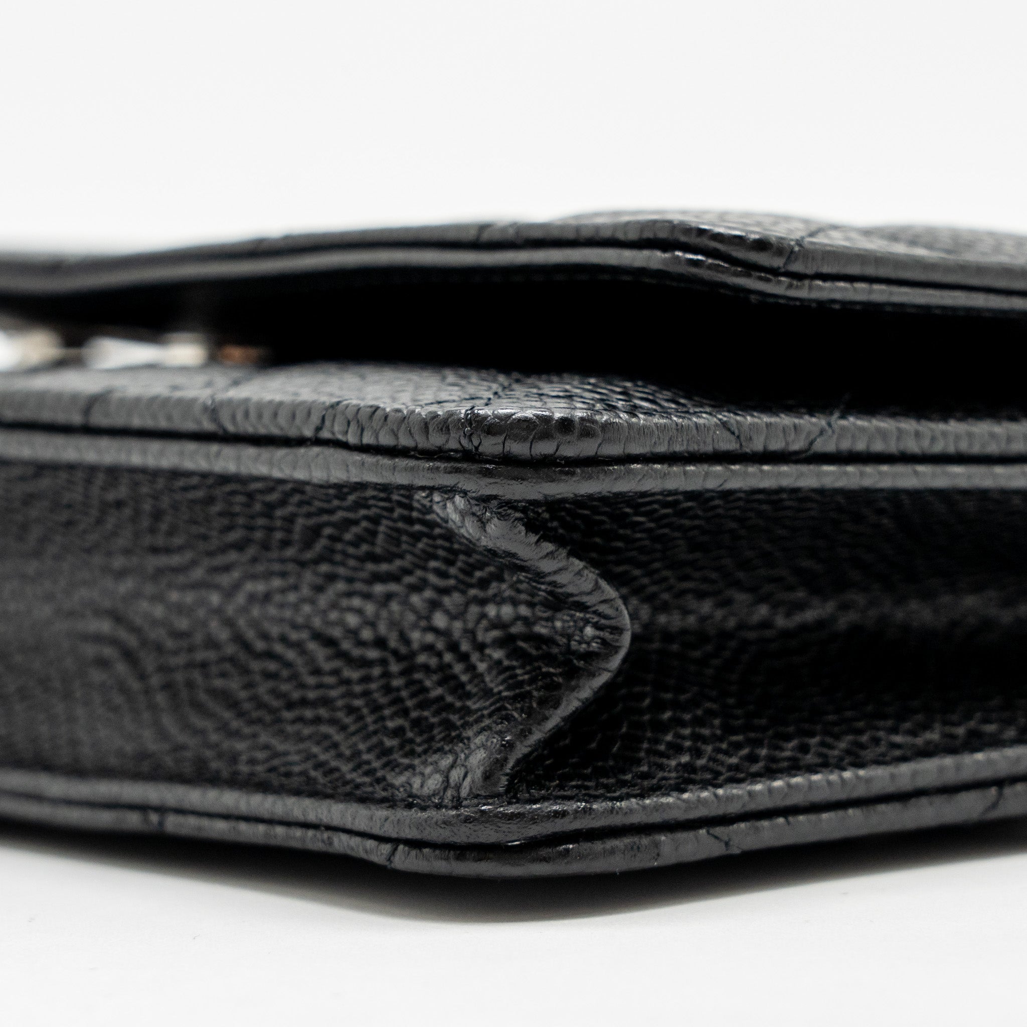 CHANEL CLASSIC WALLET ON CHAIN CAVIAR BLACK SHW (MICROCHIP)