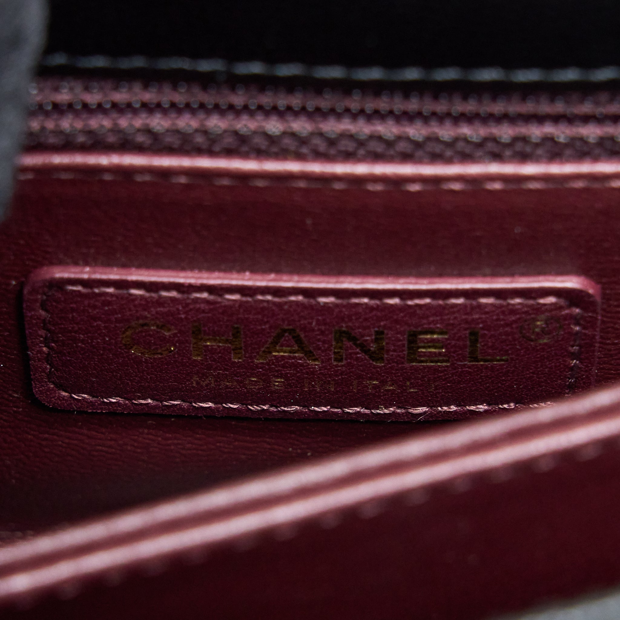 CHANEL MINI COCO HANDLE BAG WITH DARK RED HANDLE CAVIAR BLACK LGHW(MICROCHIP)