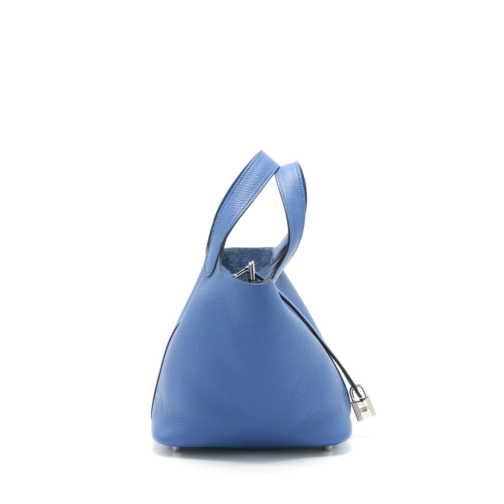 HERMES PICOTIN 18 LOCK BAG CLEMENCE BLUE AGATE SHW