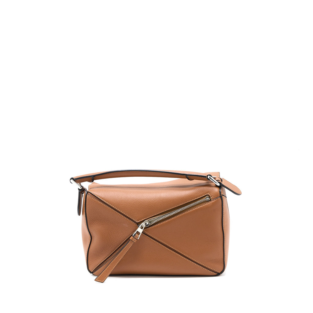 LOEWE SMALL PUZZLE BAG CALFSKIN TAN SHW