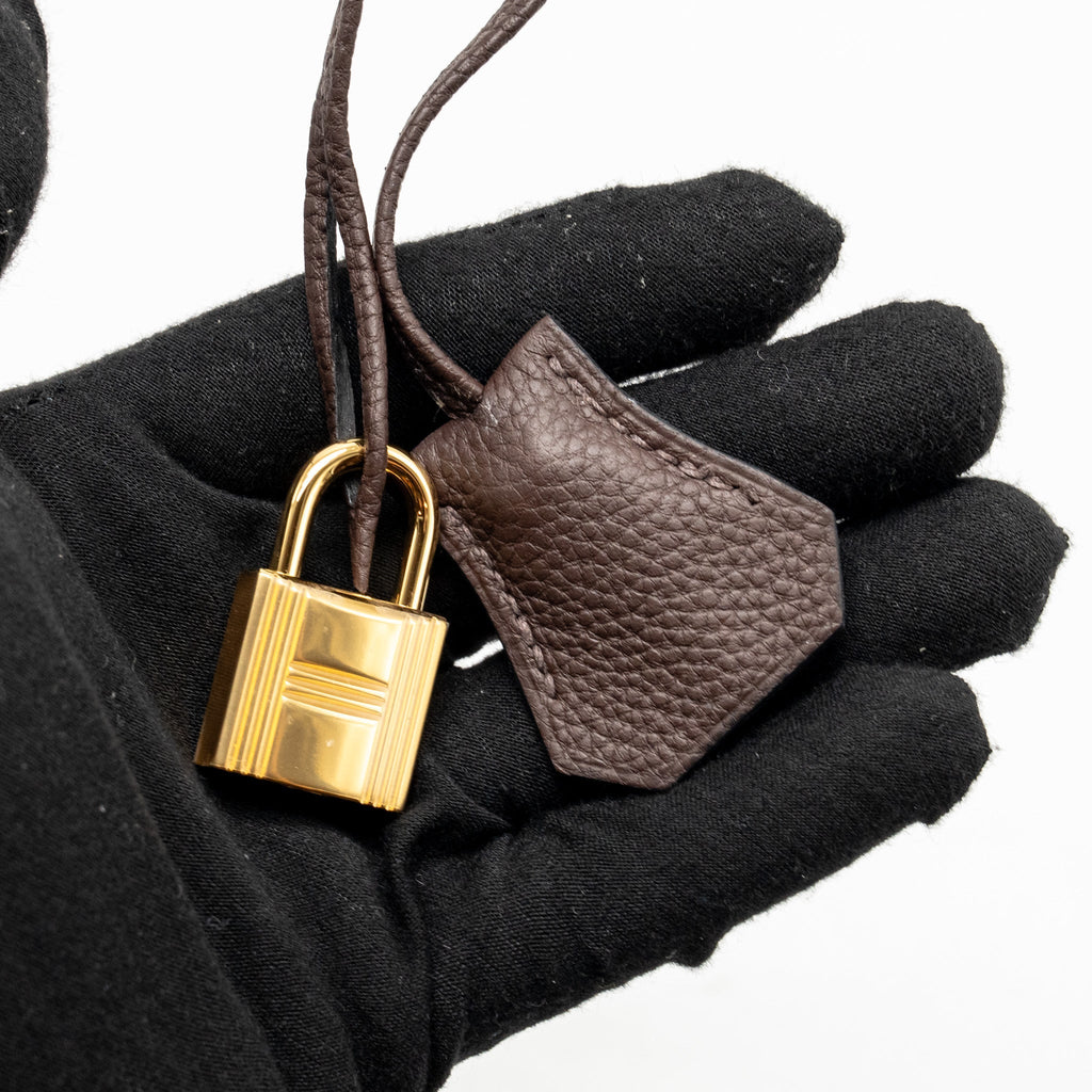 HERMES KELLY 28 TOGO CHOCOLATE GHW