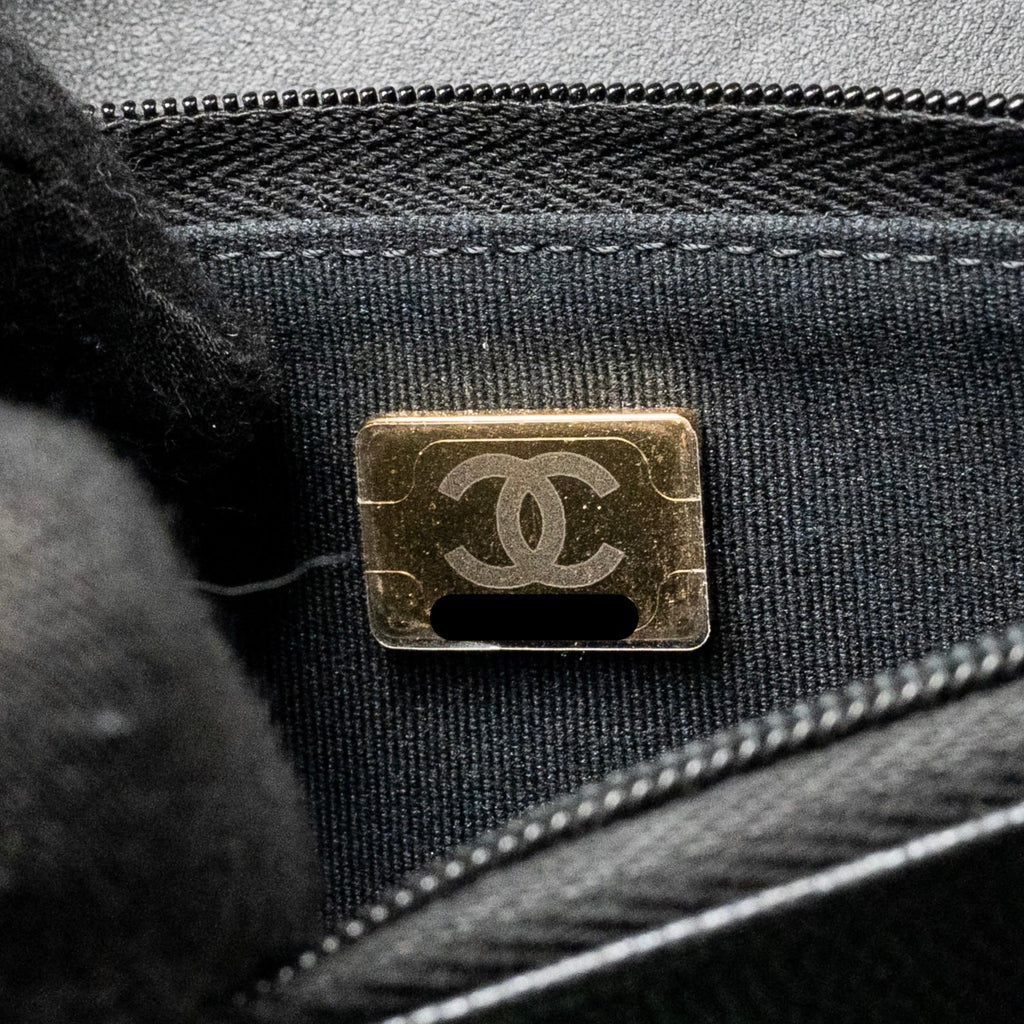 CHANEL 23B WALLET ON CHAIN WITH ADJUSTABLE CHAIN CAVIAR BLACK GHW (MICROCHIP)