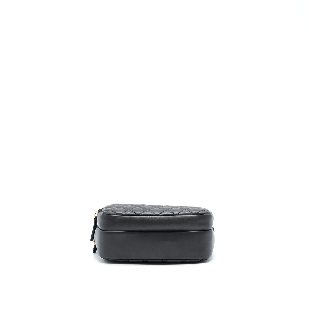 CHANEL CAMERA CASE QUILTED CALFSKIN BLACK GHW